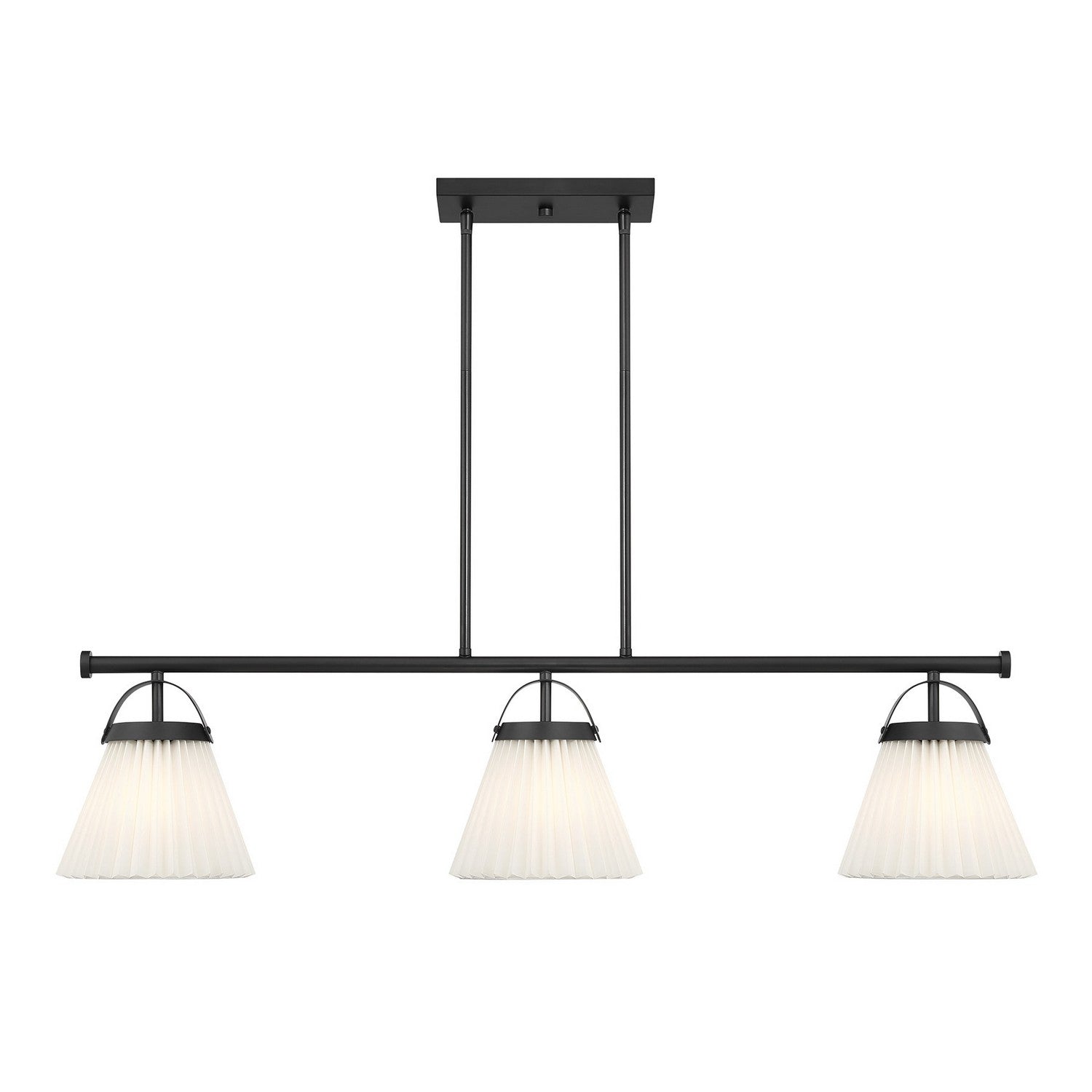 Meridian - M100125MBK - Three Light Linear Chandelier - Matte Black