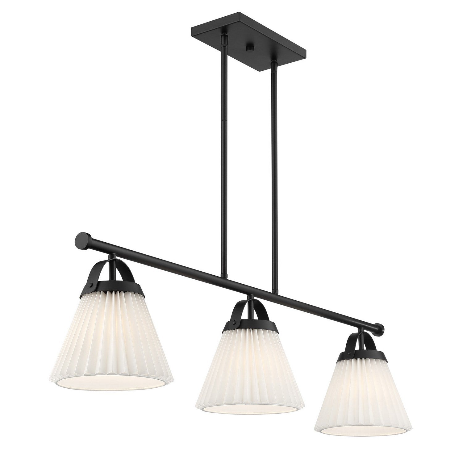 Meridian - M100125MBK - Three Light Linear Chandelier - Matte Black