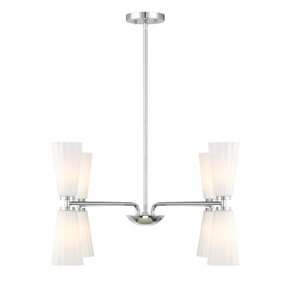 Meridian - M100126CH - Eight Light Chandelier - Chrome