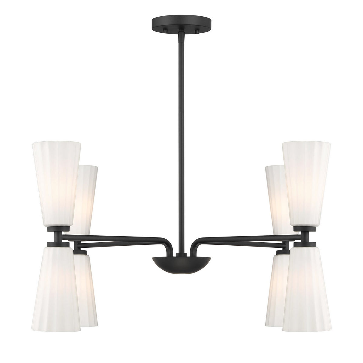 Meridian - M100126MBK - Eight Light Chandelier - Matte Black