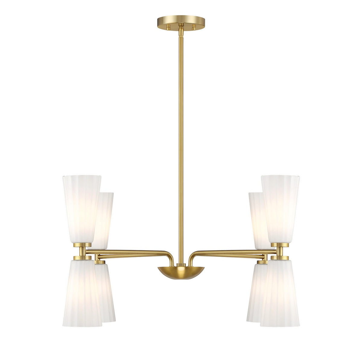 Meridian - M100126NB - Eight Light Chandelier - Natural Brass