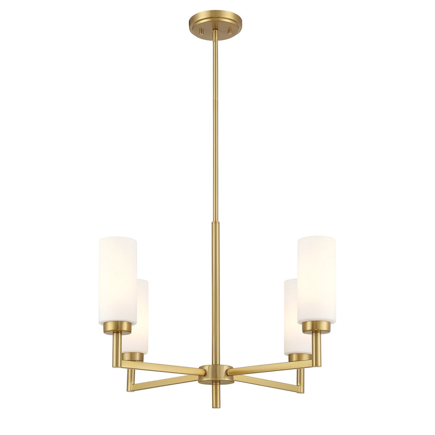 Meridian - M100129NB - Four Light Chandelier - Natural Brass