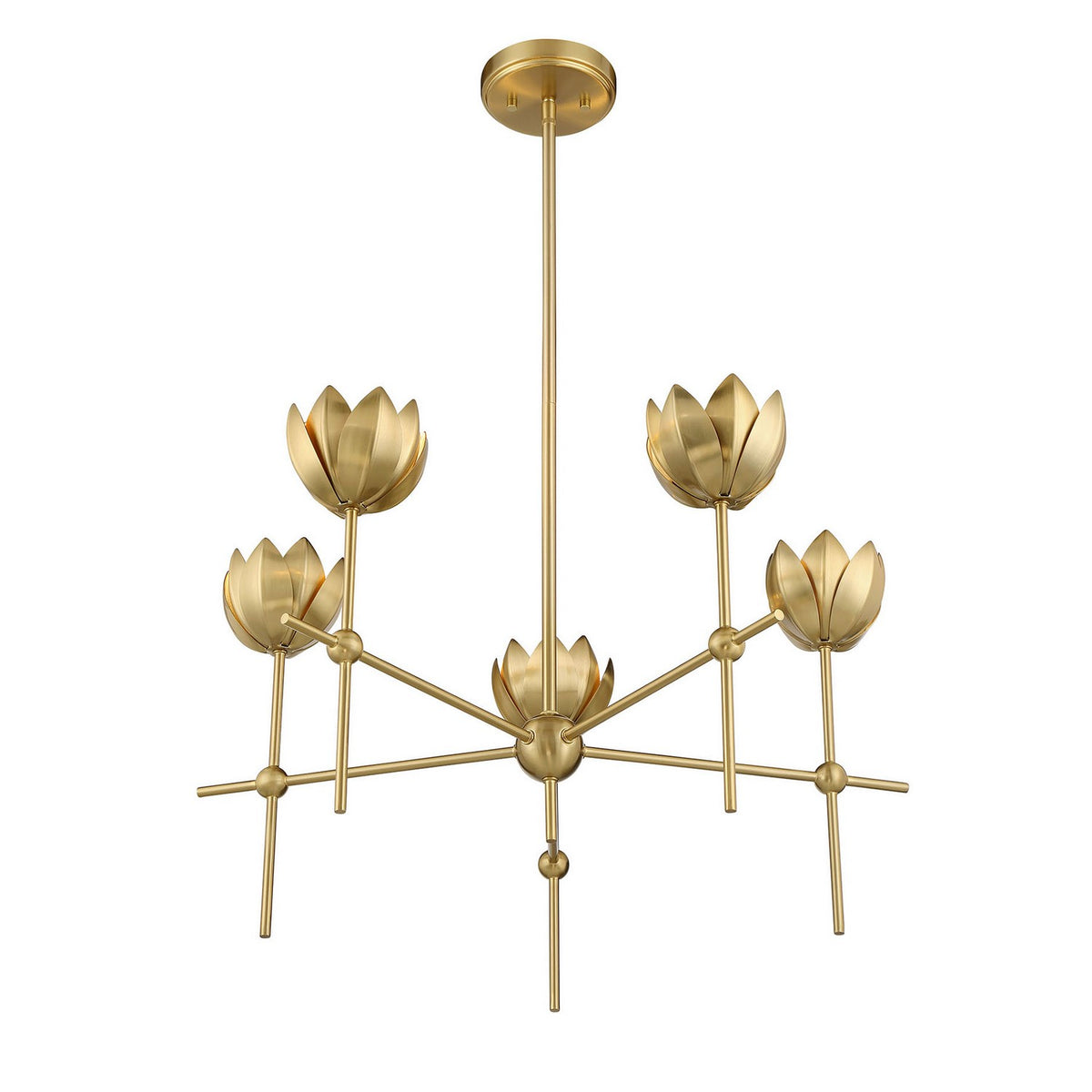 Meridian - M100131NB - LED Chandelier - Natural Brass