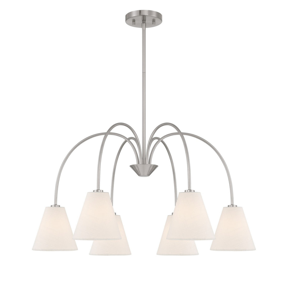 Meridian - M100138BN - Six Light Chandelier - Brushed Nickel