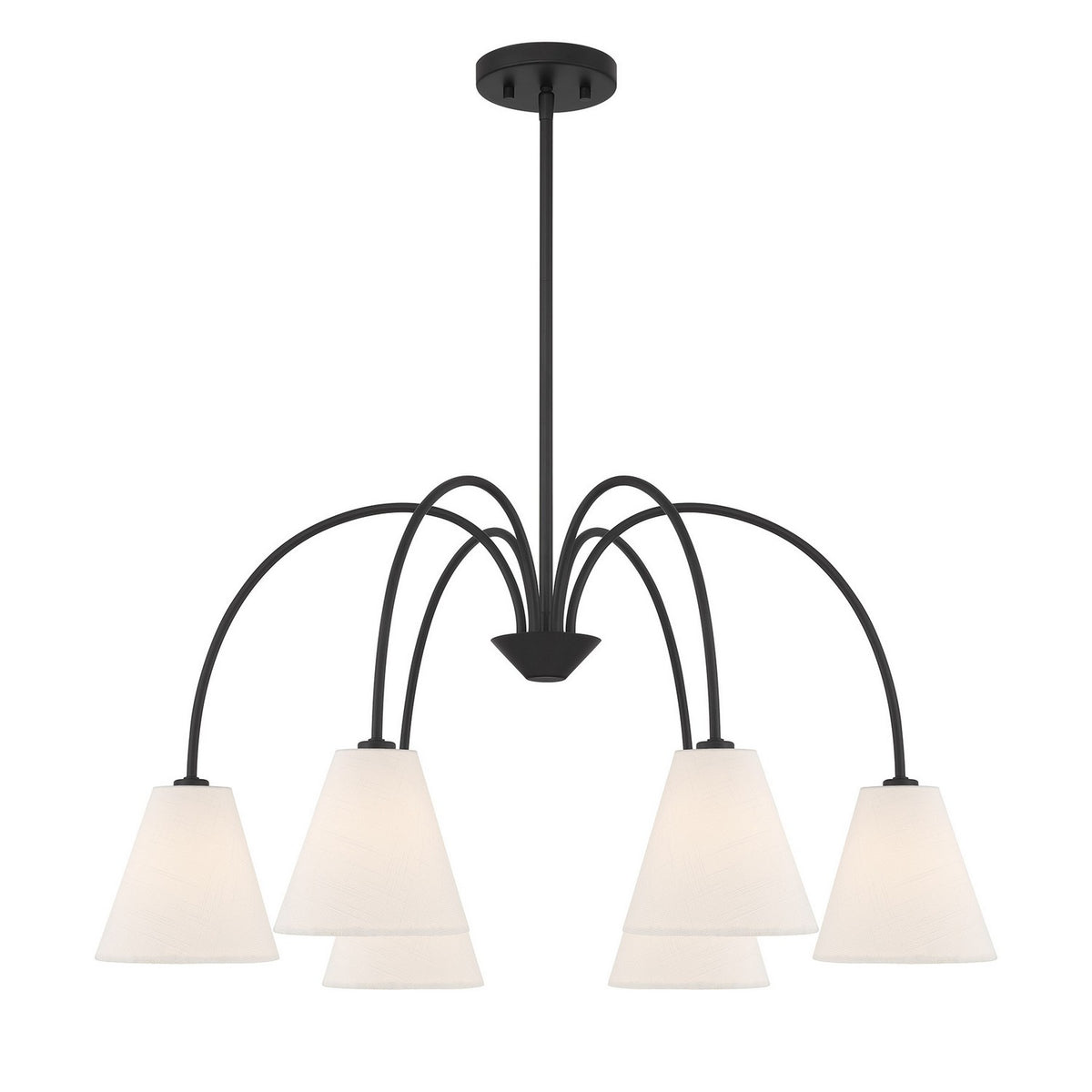 Meridian - M100138MBK - Six Light Chandelier - Matte Black