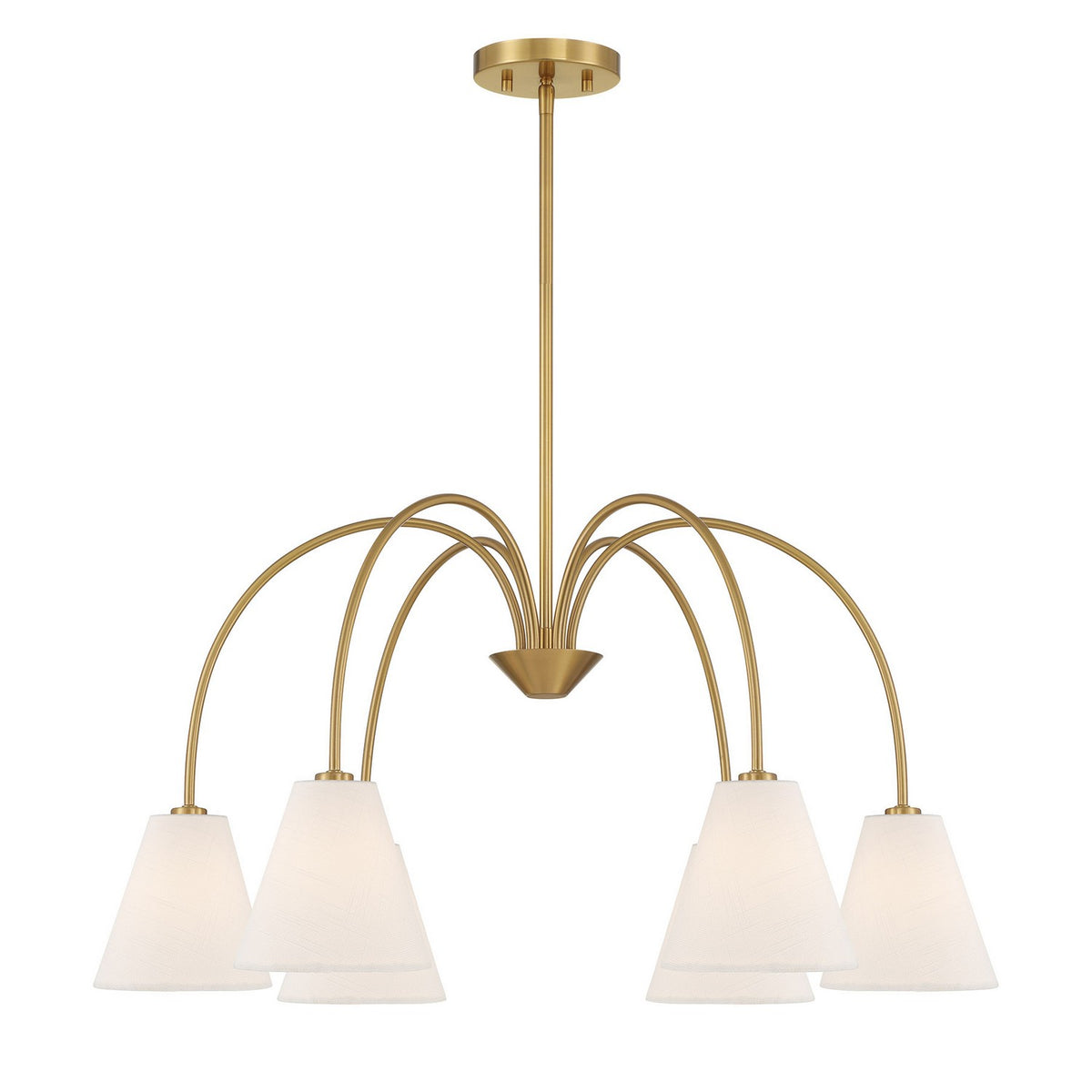 Meridian - M100138NB - Six Light Chandelier - Natural Brass