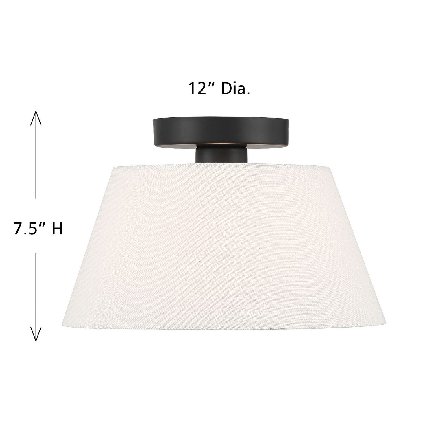 Meridian - M60077MBK - One Light Semi-Flush Mount - Matte Black