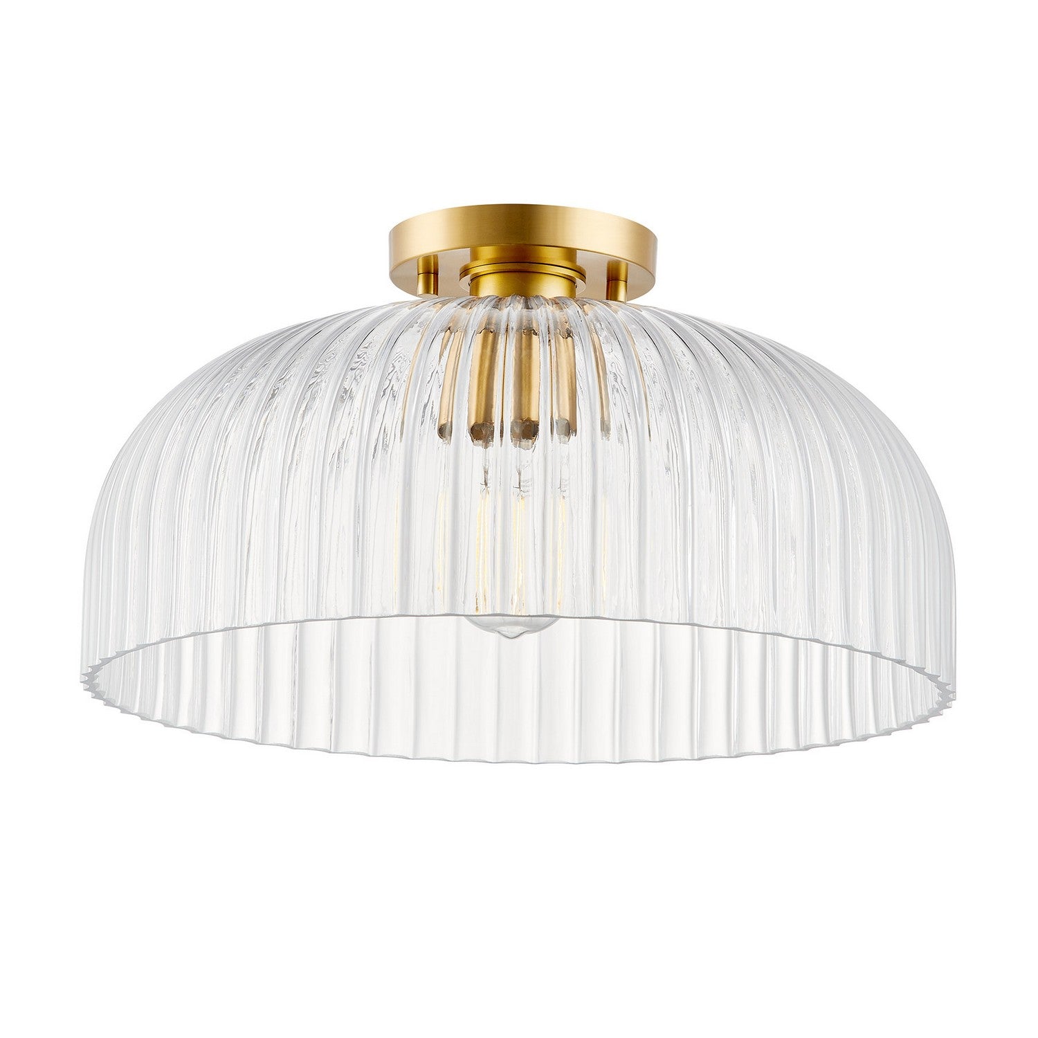 Meridian - M60080NB - One Light Semi-Flush Mount - Natural Brass