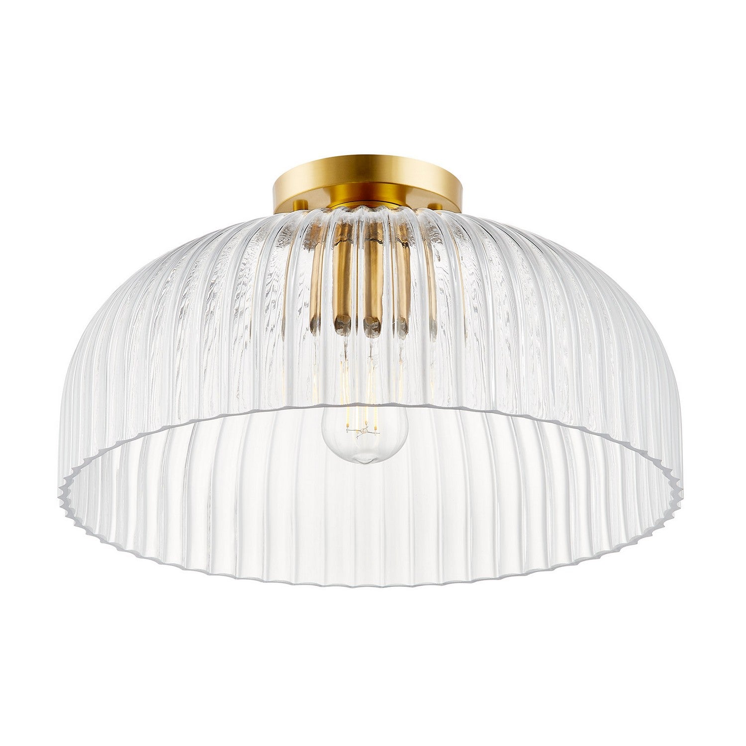 Meridian - M60080NB - One Light Semi-Flush Mount - Natural Brass