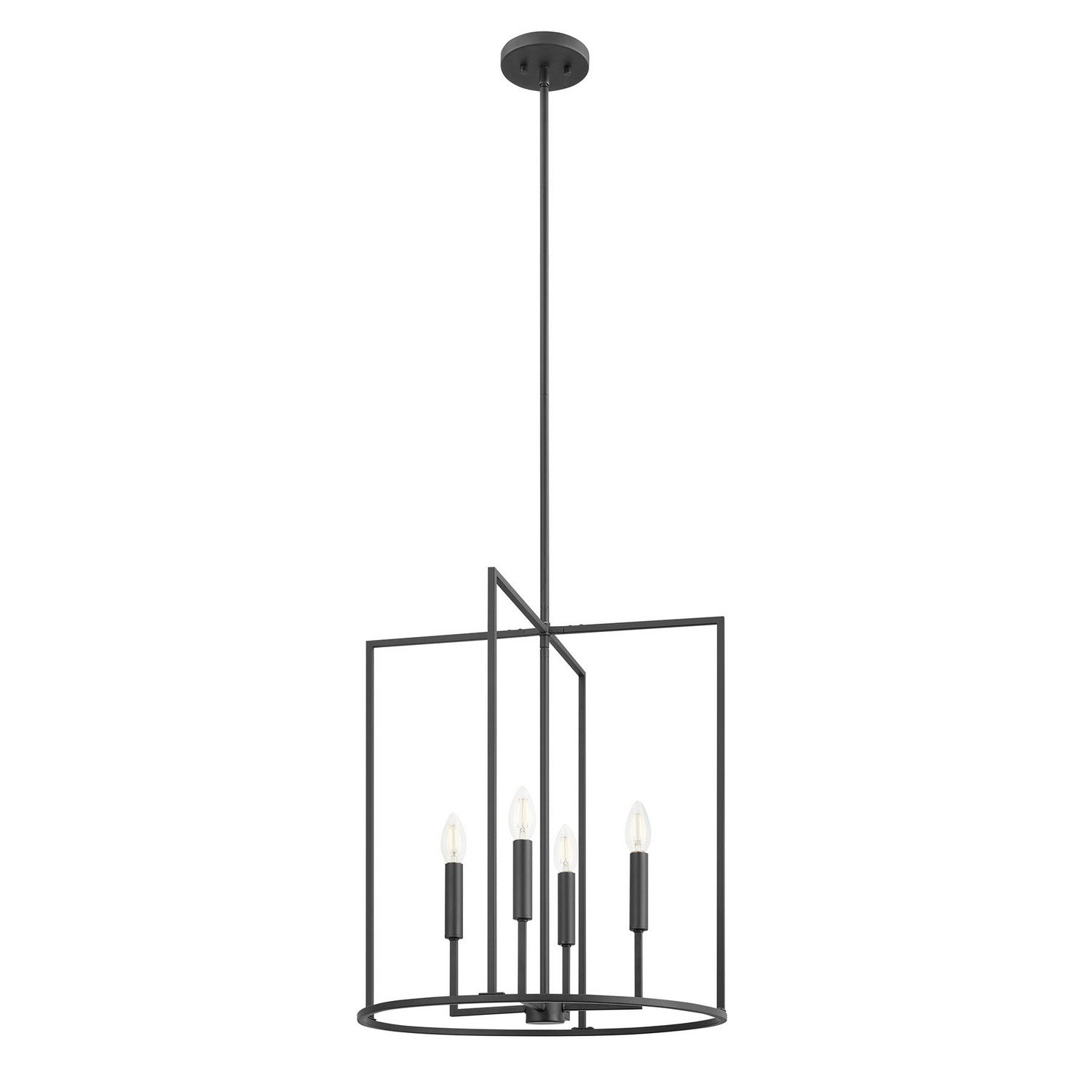 Meridian - M7044MBK - Four Light Pendant - Matte Black