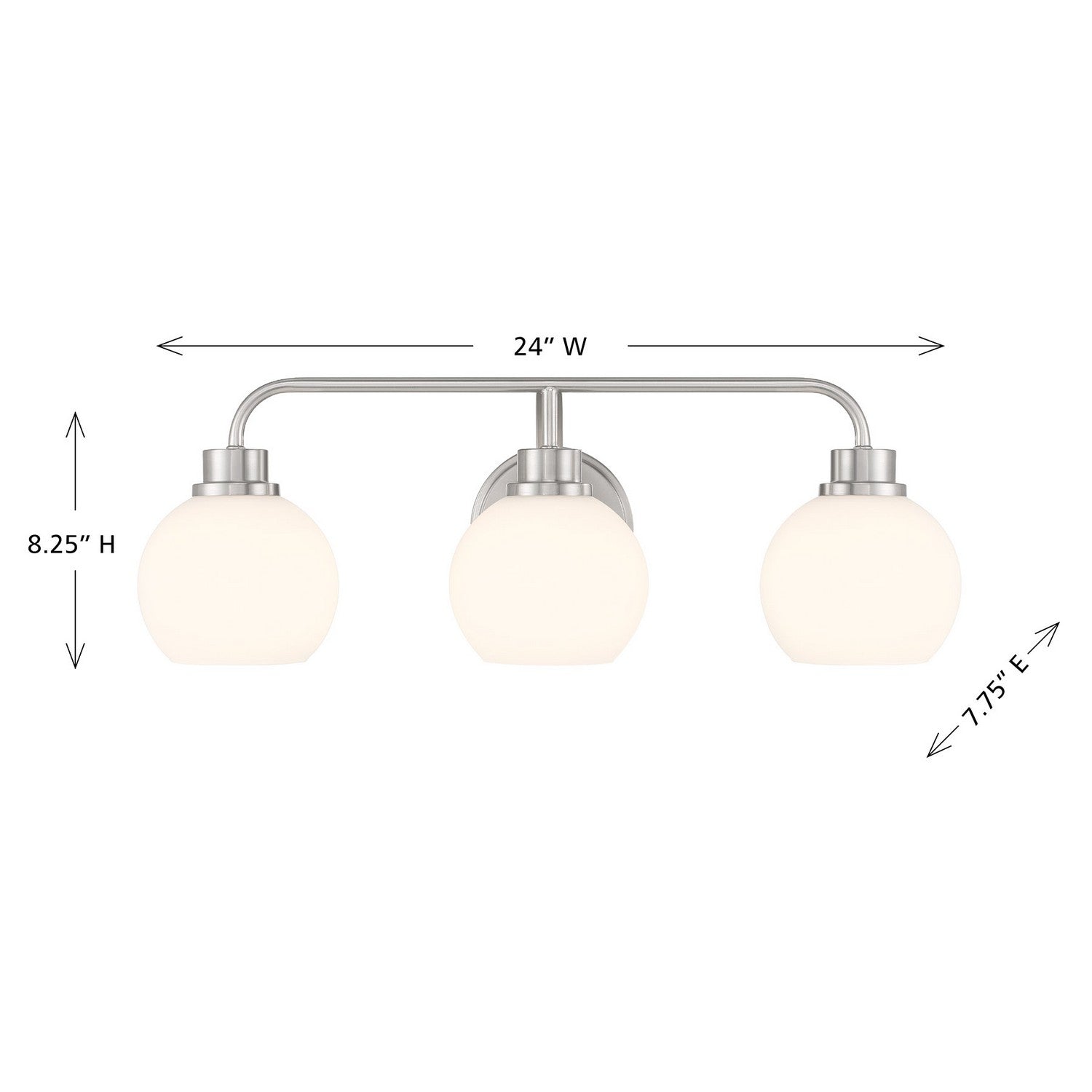 Meridian - M80081BN - Three Light Bathroom Vanity - Brushed Nickel