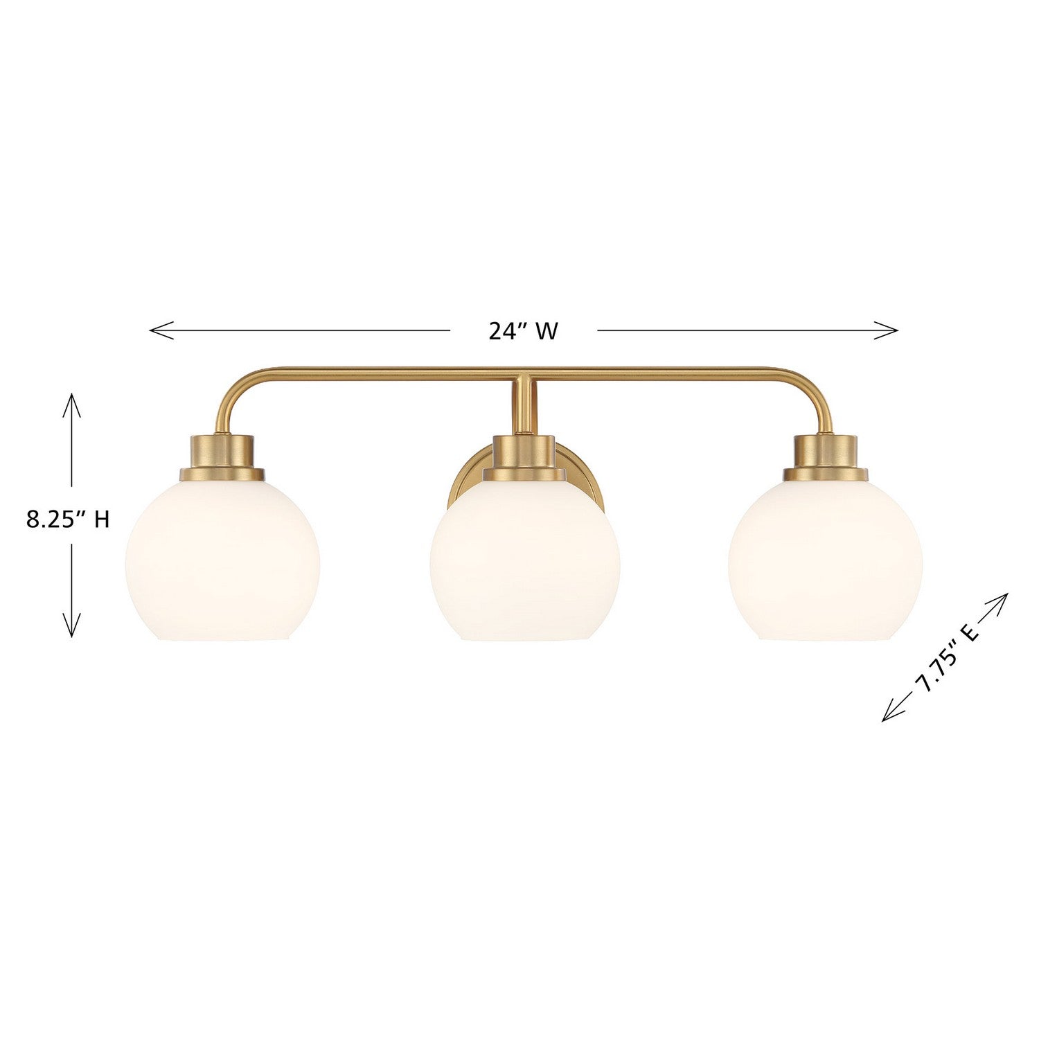 Meridian - M80081NB - Three Light Bathroom Vanity - Natural Brass