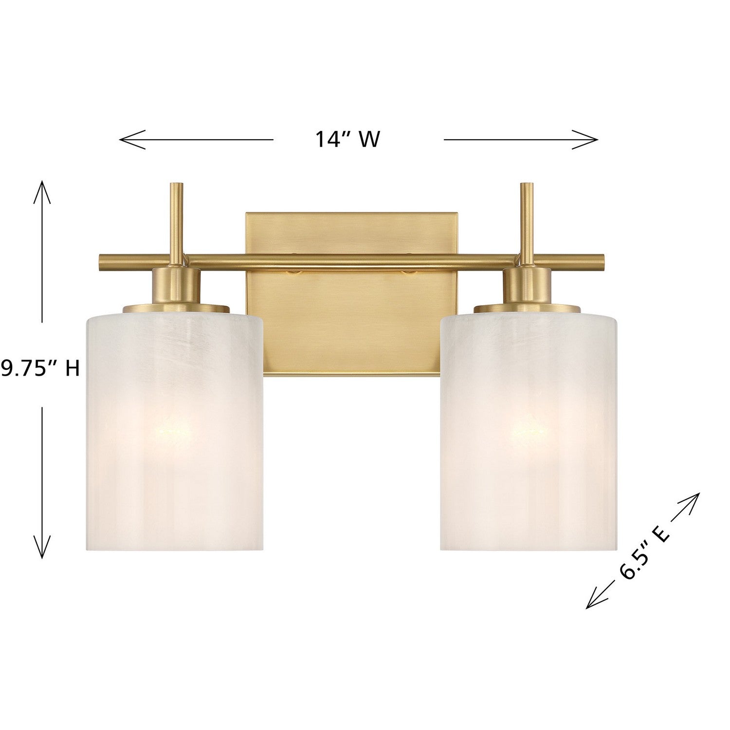 Meridian - M80083NB - Two Light Bathroom Vanity - Natural Brass