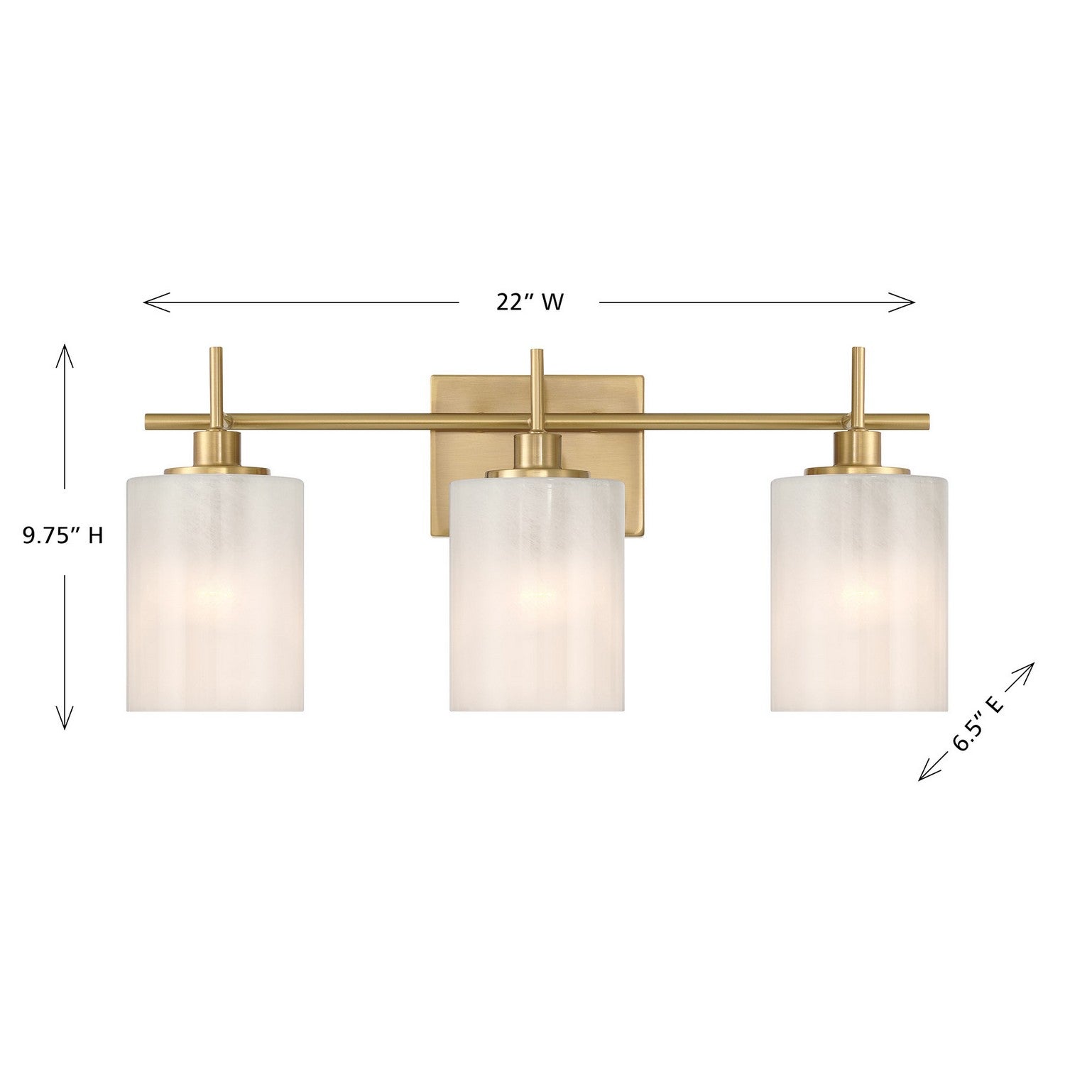 Meridian - M80084NB - Three Light Bathroom Vanity - Natural Brass