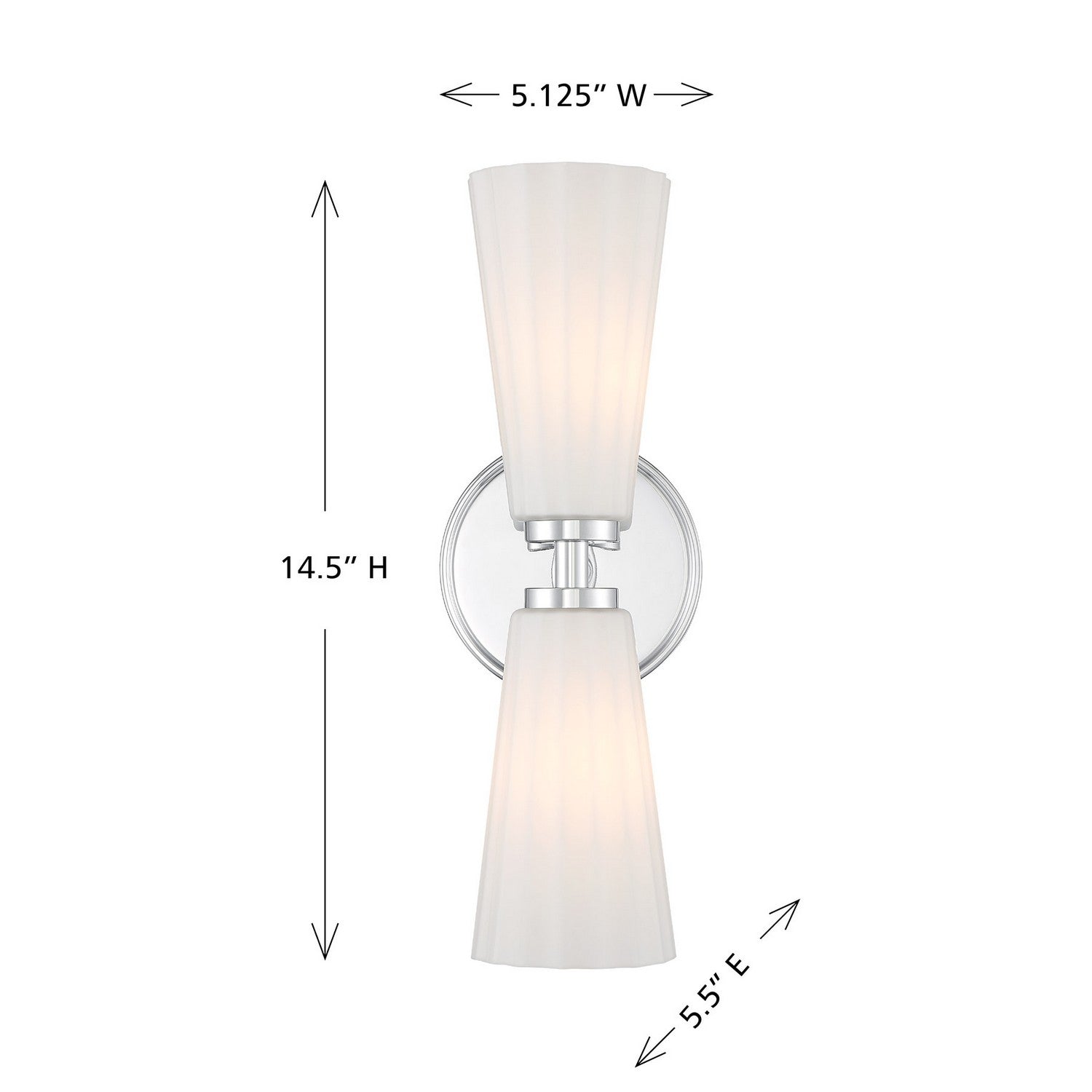 Meridian - M90109CH - Two Light Wall Sconce - Chrome