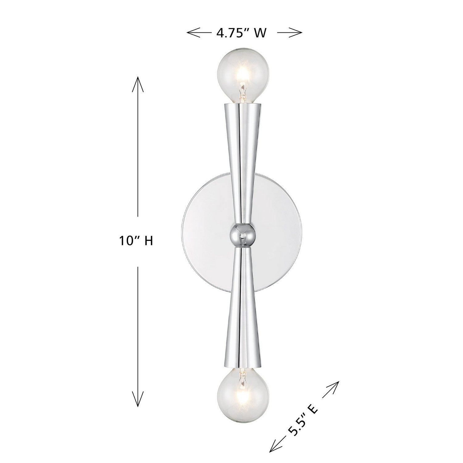 Meridian - M90110CH - Two Light Wall Sconce - Chrome