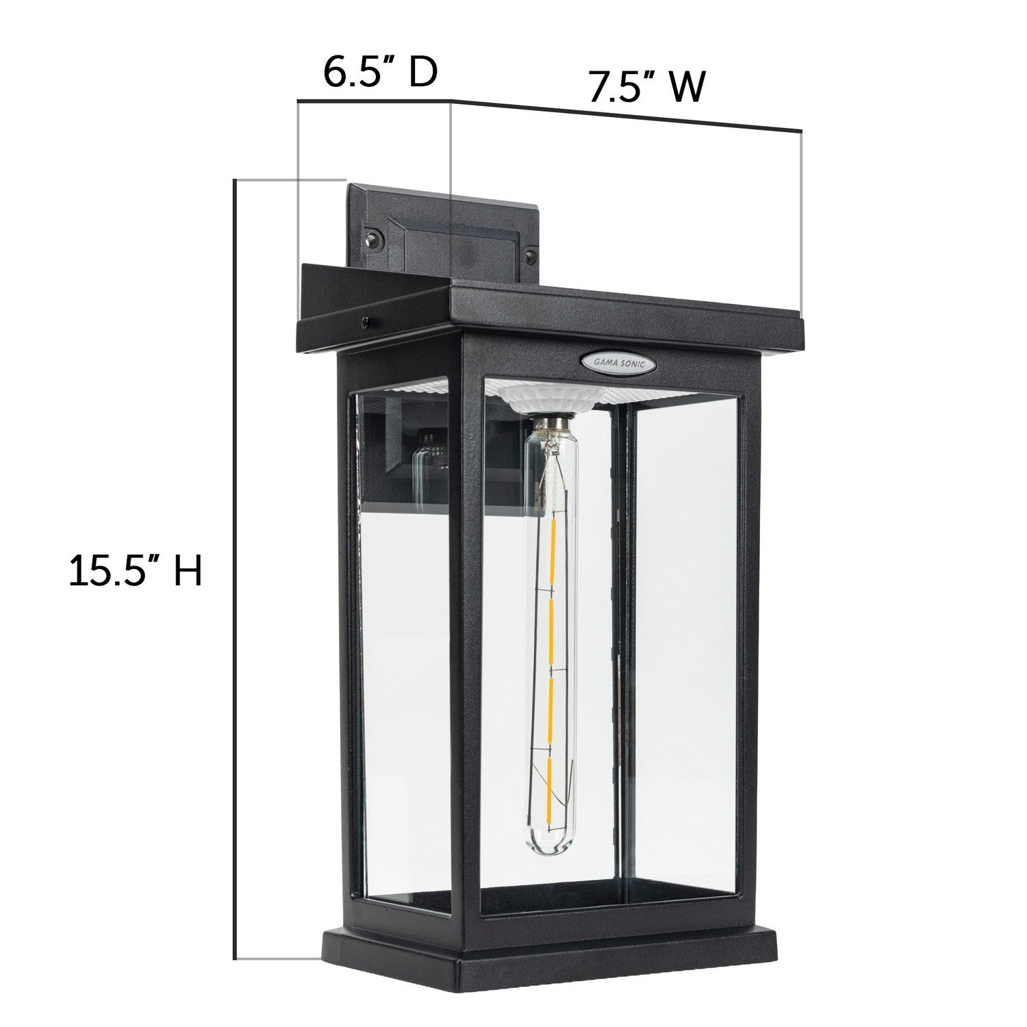 Gama Sonic - 130B50010 - One Light Wall Sconce - Modern Farmhouse - Black