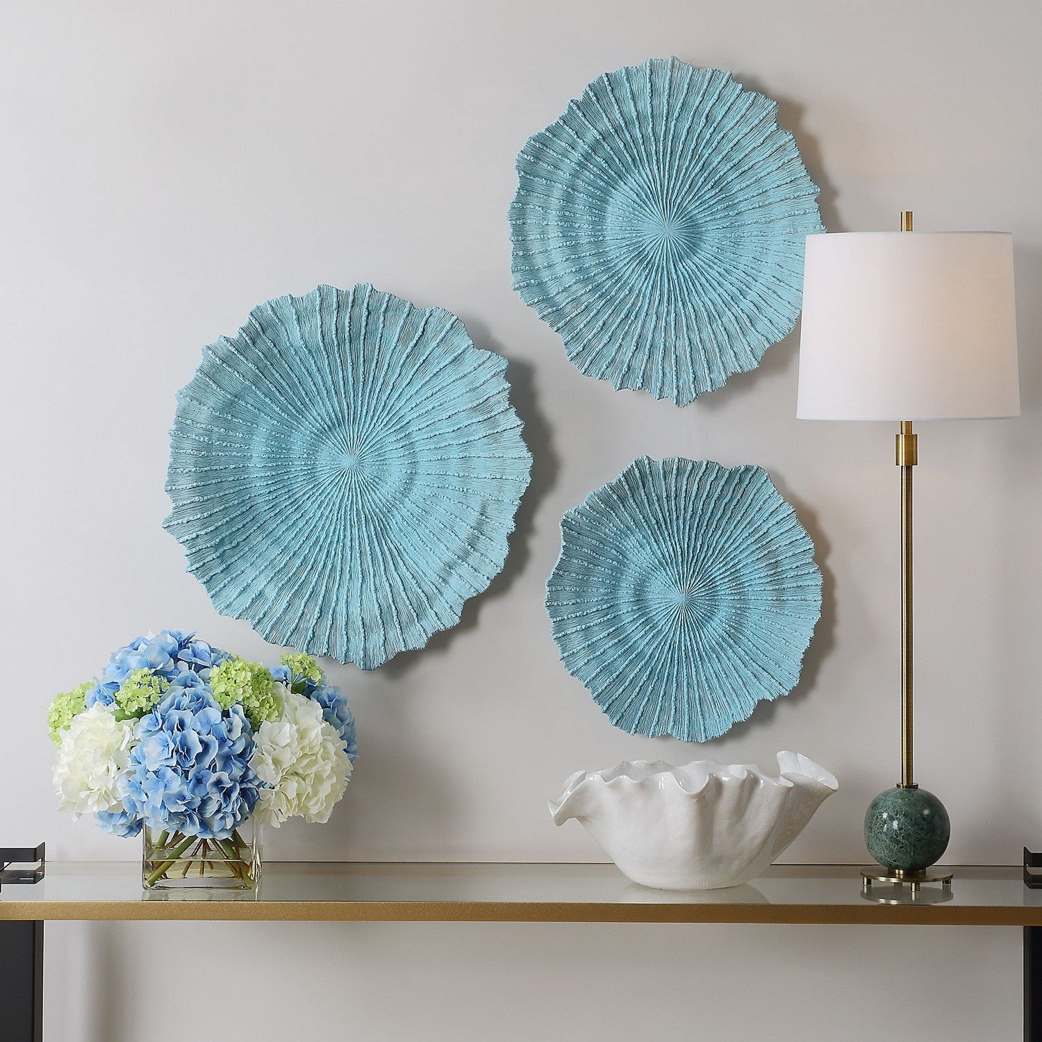 Uttermost - 04378 - Wall Decor Set/3 - Ocean Gems - Ocean Blue