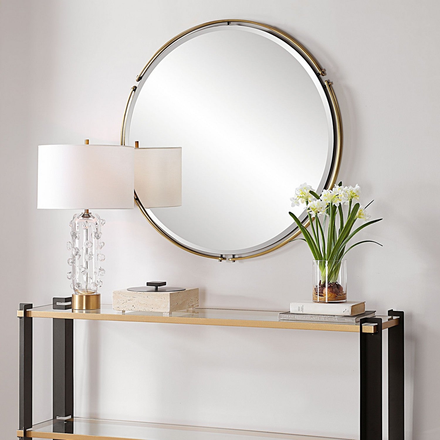 Uttermost - 08216 - Mirror - Wesley - Antique Brass