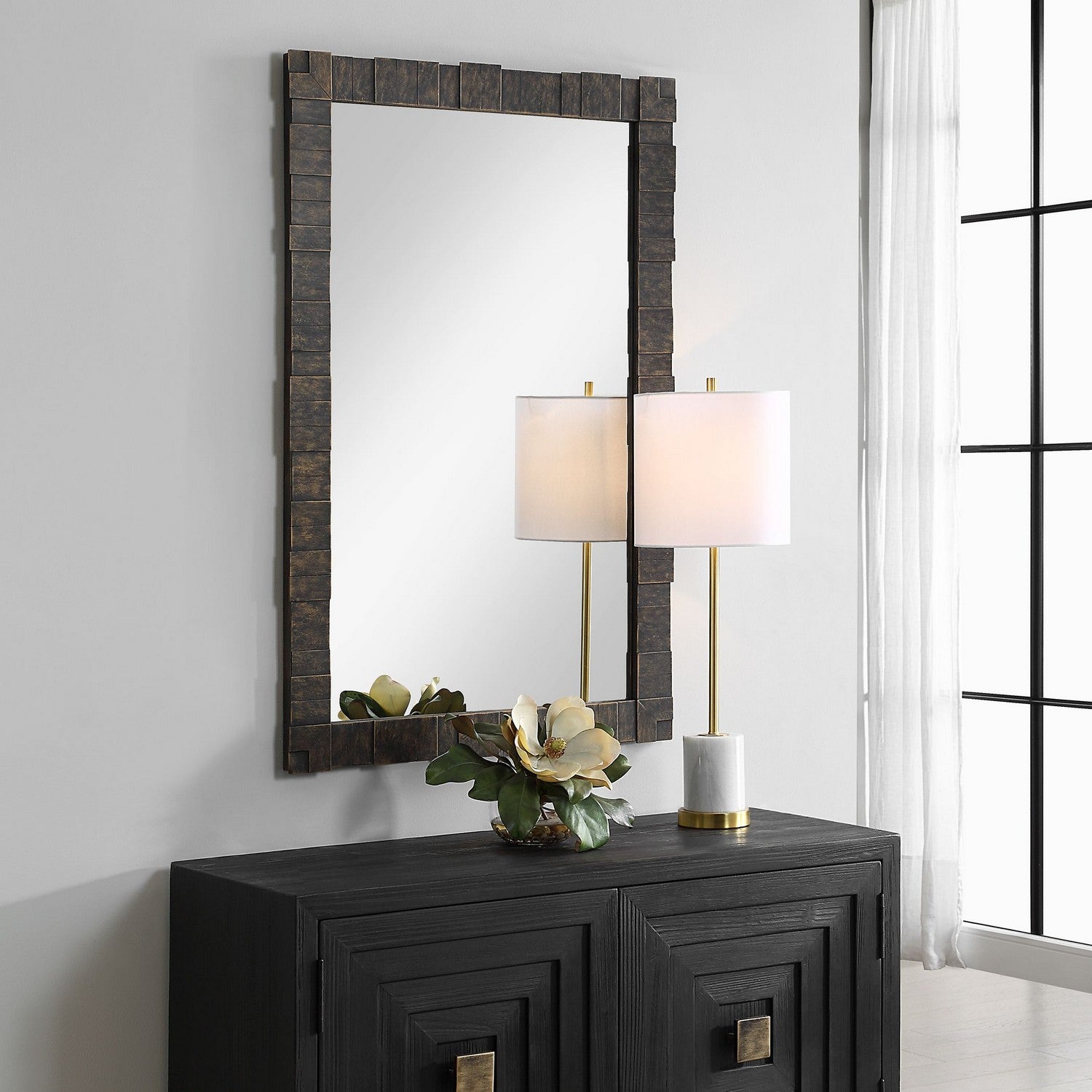 Uttermost - 08236 - Mirror - Bustelo - Distressed Dark Bronze