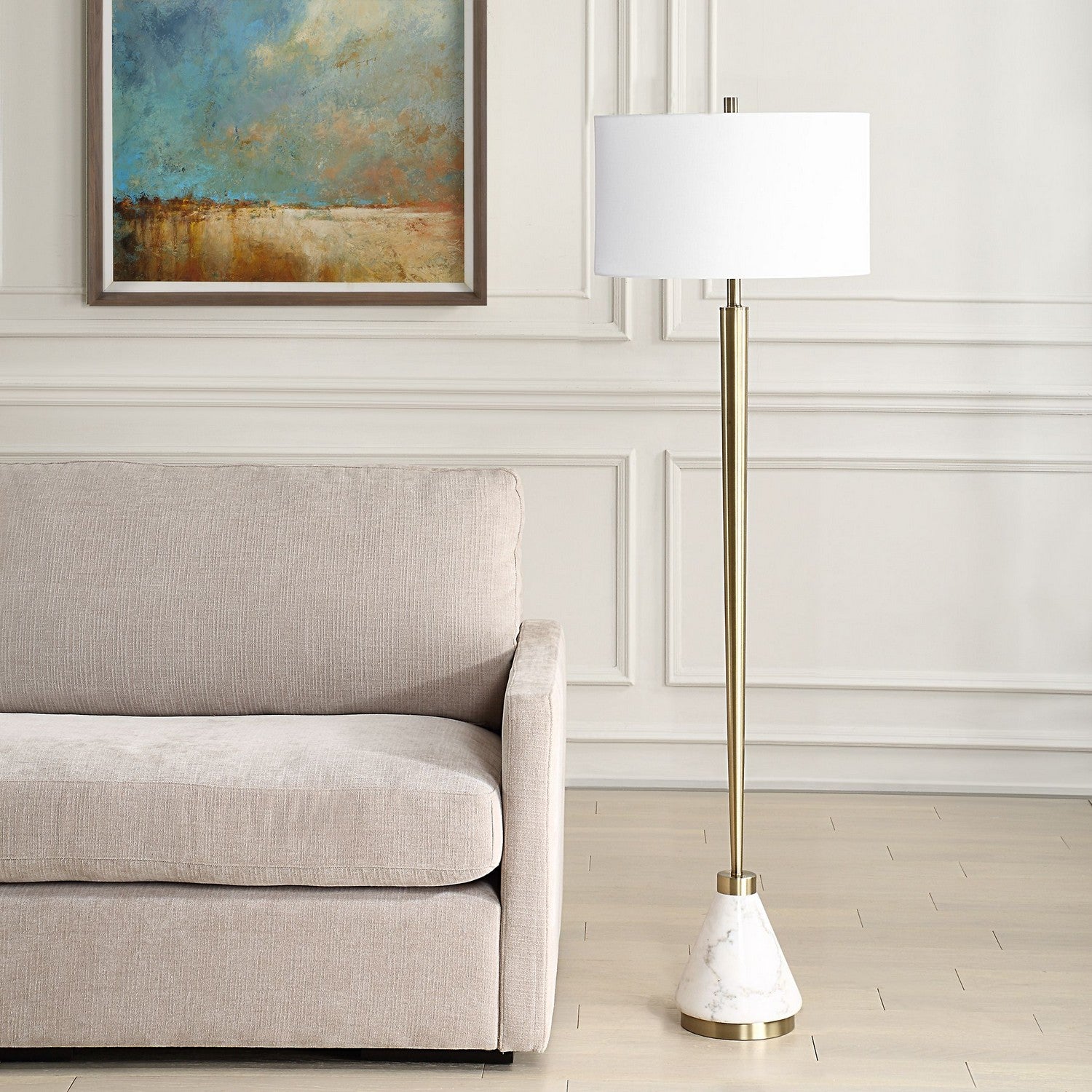 Uttermost - 30515 - One Light Floor Lamp - Curran - Brass