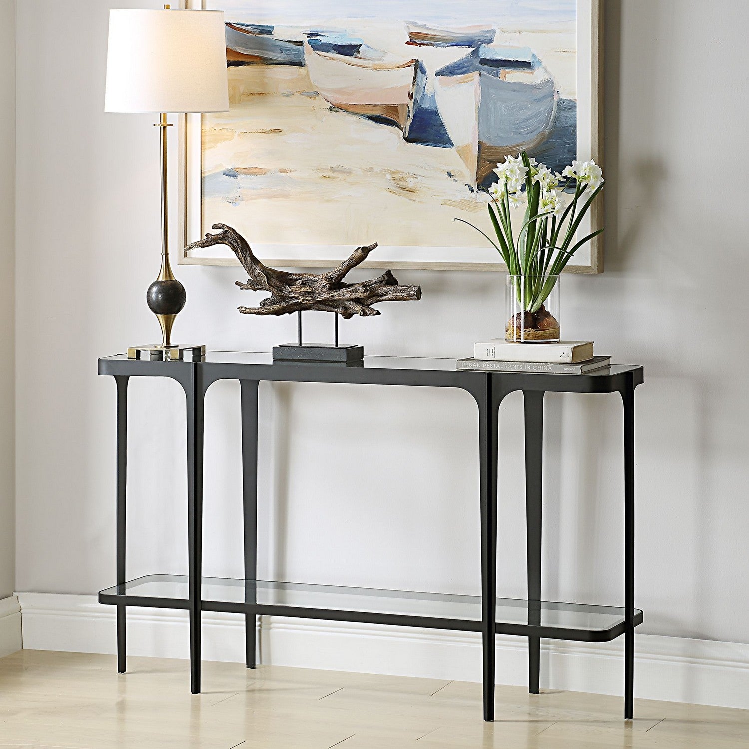 Uttermost - 50074 - Console Table - Atchison - Satin Black Iron