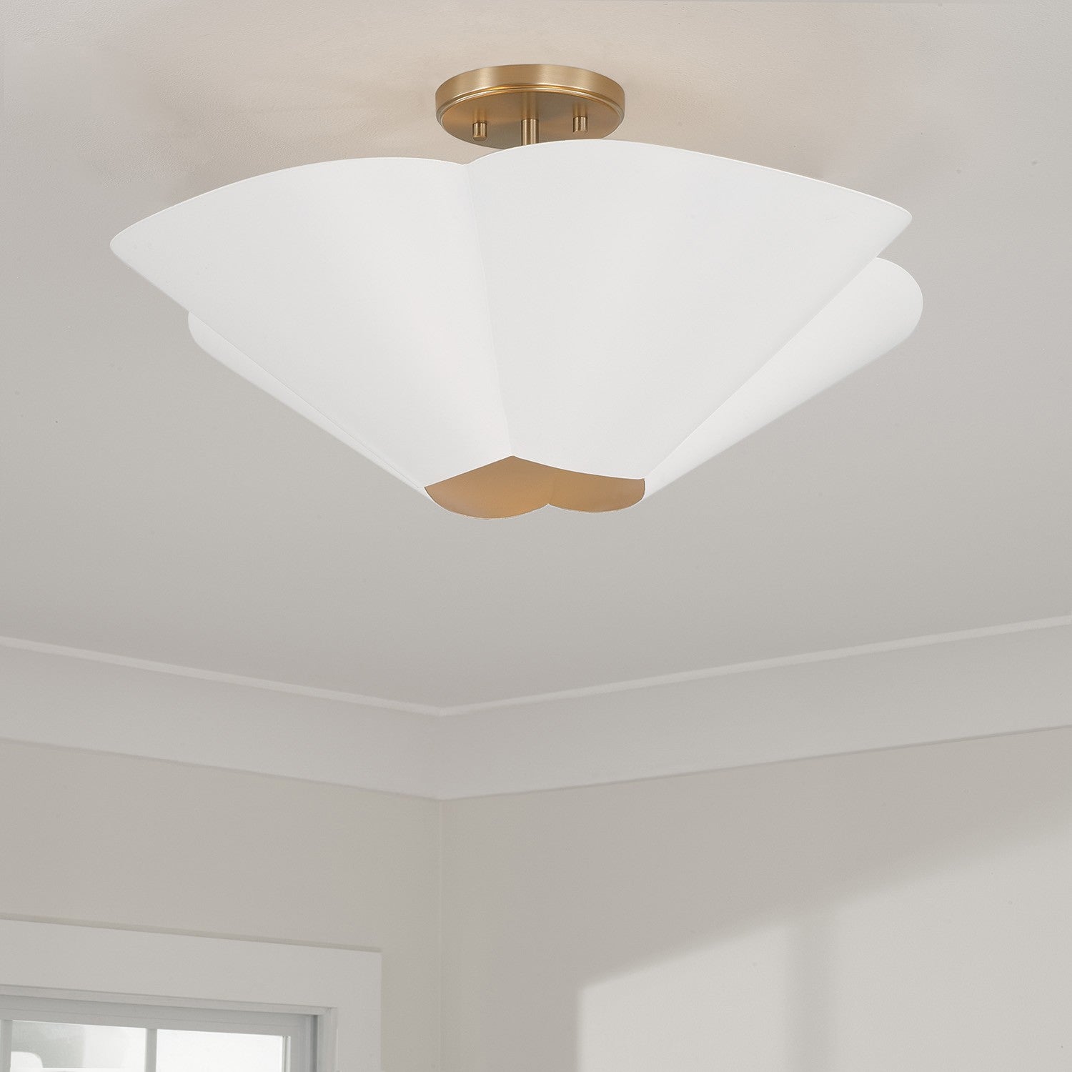 Capital Lighting - 355443RE - Four Light Pendant - Maeve - Matte Brass and White
