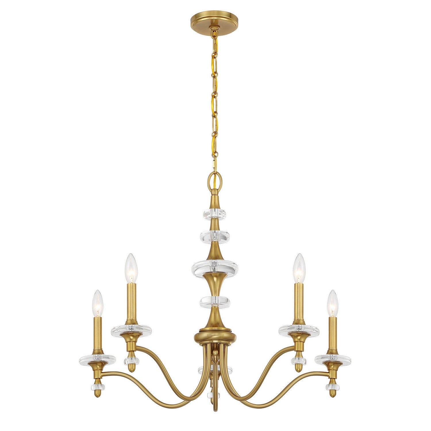 Savoy House - 1-1361-5-322 - Five Light Chandelier - Champlain - Warm Brass