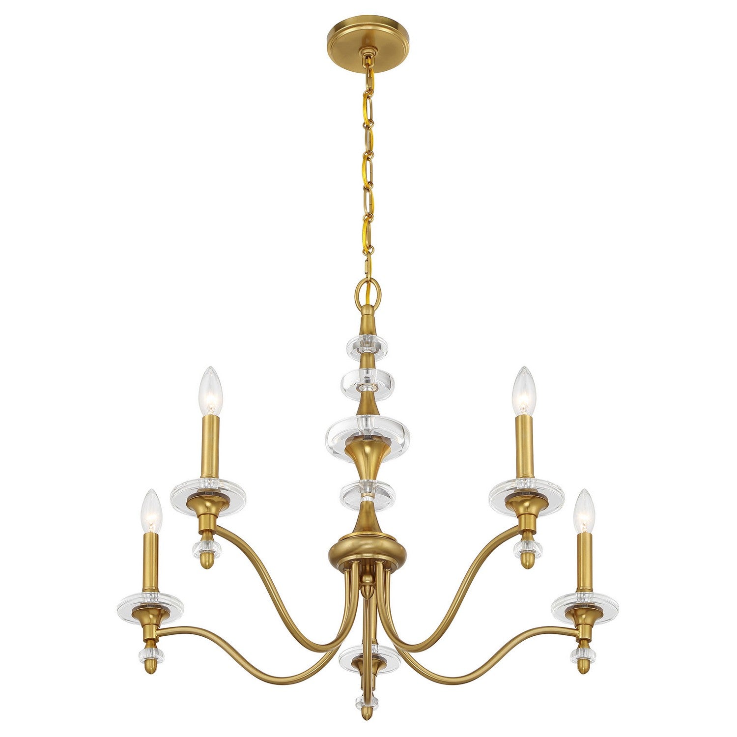 Savoy House - 1-1361-5-322 - Five Light Chandelier - Champlain - Warm Brass