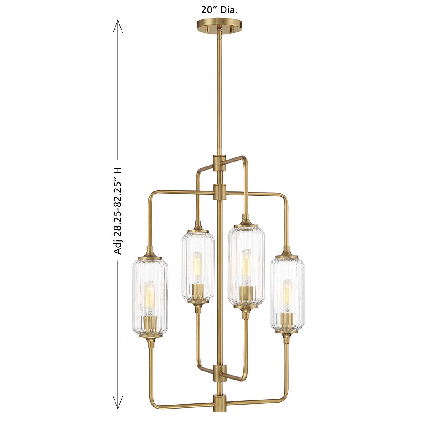 Savoy House - 1-3023-4-322 - Four Light Chandelier - Holton - Warm Brass