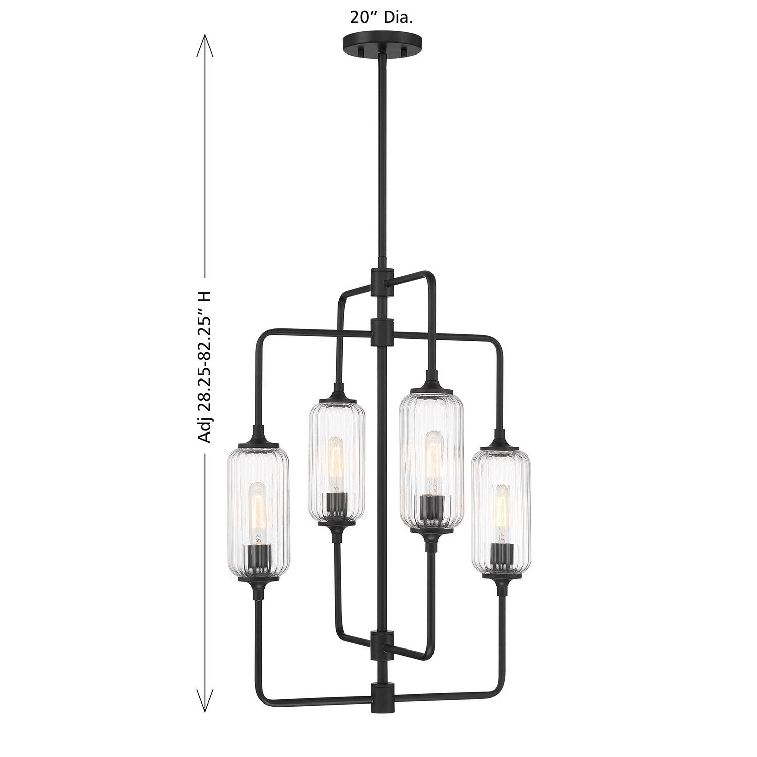 Savoy House - 1-3023-4-89 - Four Light Chandelier - Holton - Matte Black