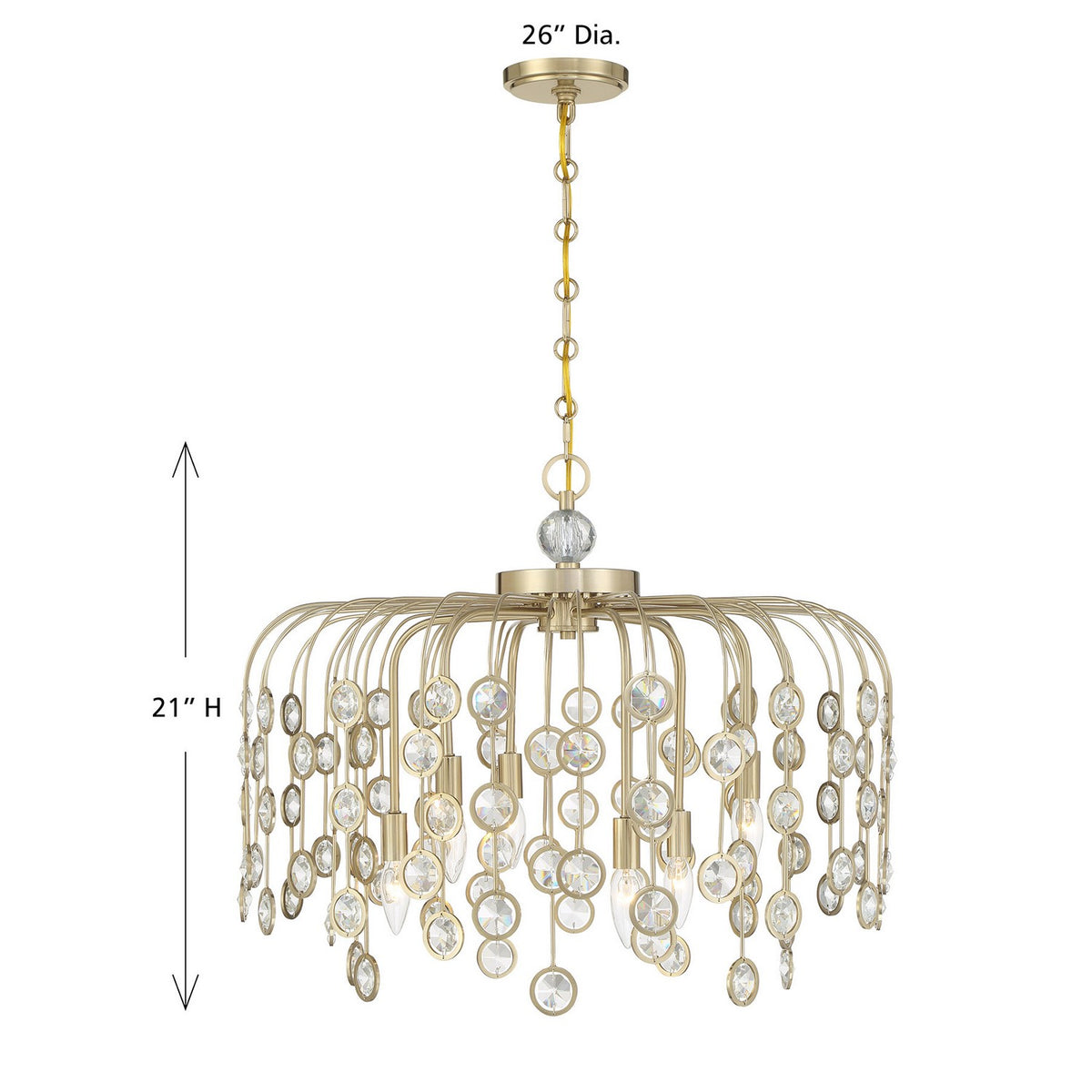 Savoy House - 1-3598-6-127 - Six Light Chandelier - Irina - Noble Brass