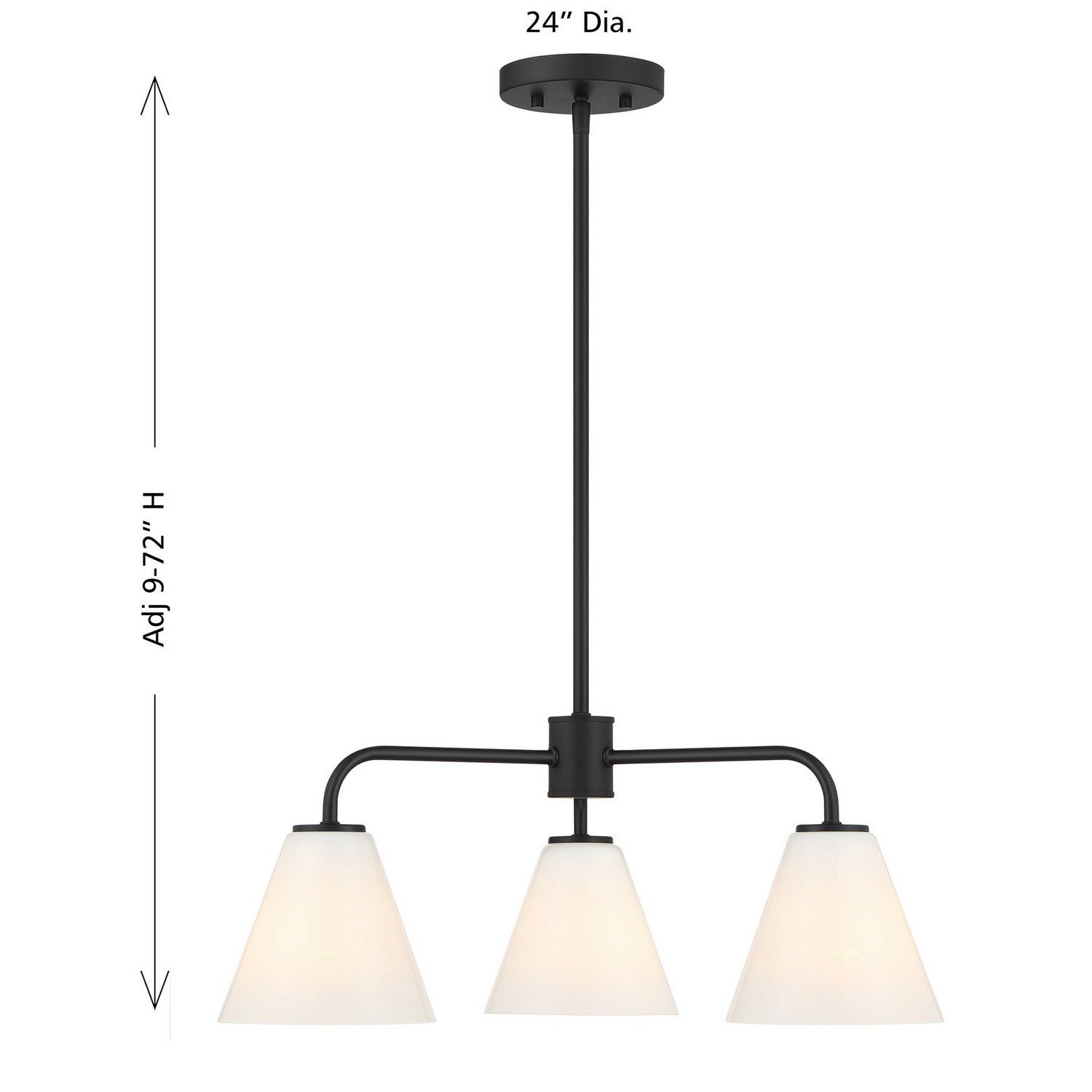 Savoy House - 1-4013-3-89 - Three Light Chandelier - Blair - Matte Black