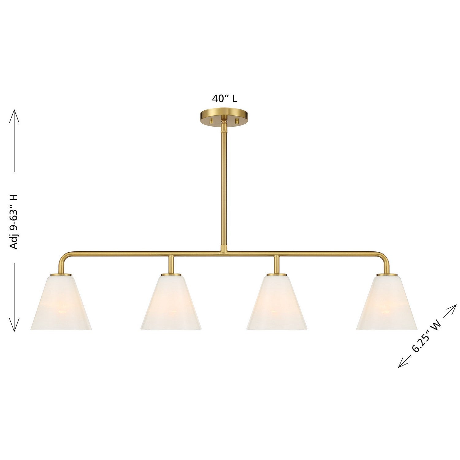 Savoy House - 1-4014-4-322 - Four Light Linear Chandelier - Blair - Warm Brass