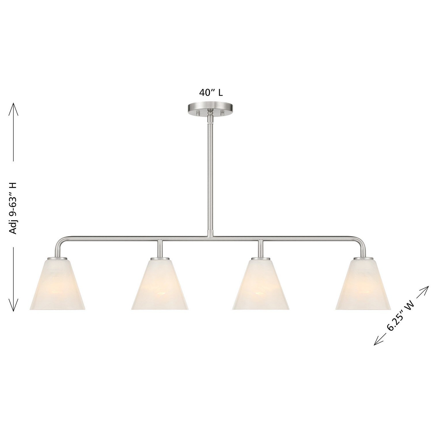 Savoy House - 1-4014-4-SN - Four Light Linear Chandelier - Blair - Satin Nickel