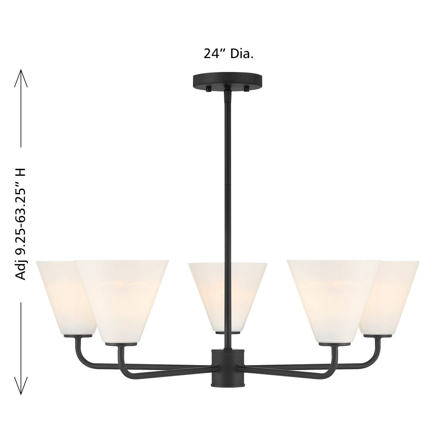 Savoy House - 1-4015-5-89 - Five Light Chandelier - Blair - Matte Black