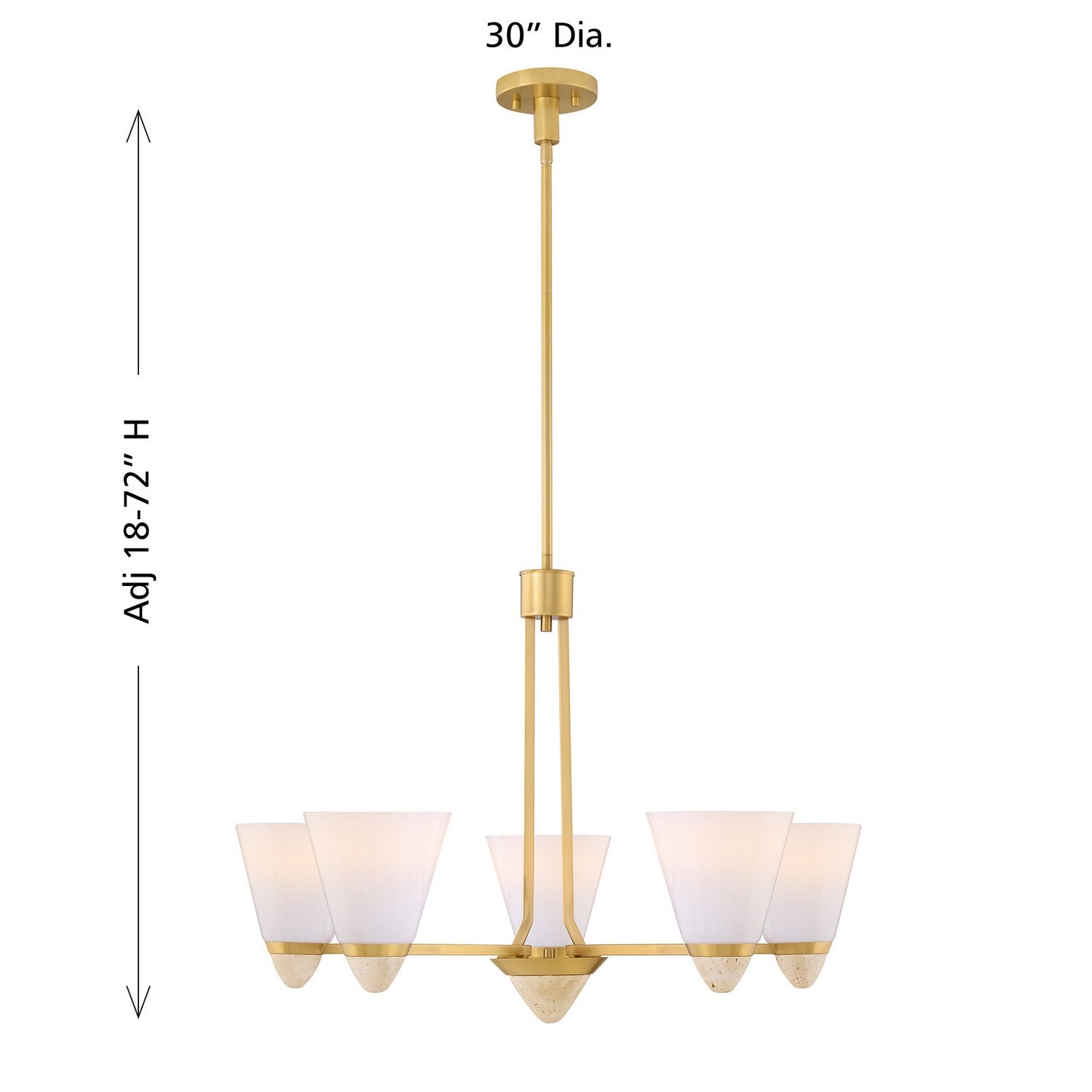 Savoy House - 1-7265-5-322 - Five Light Chandelier - Kohlman - Warm Brass