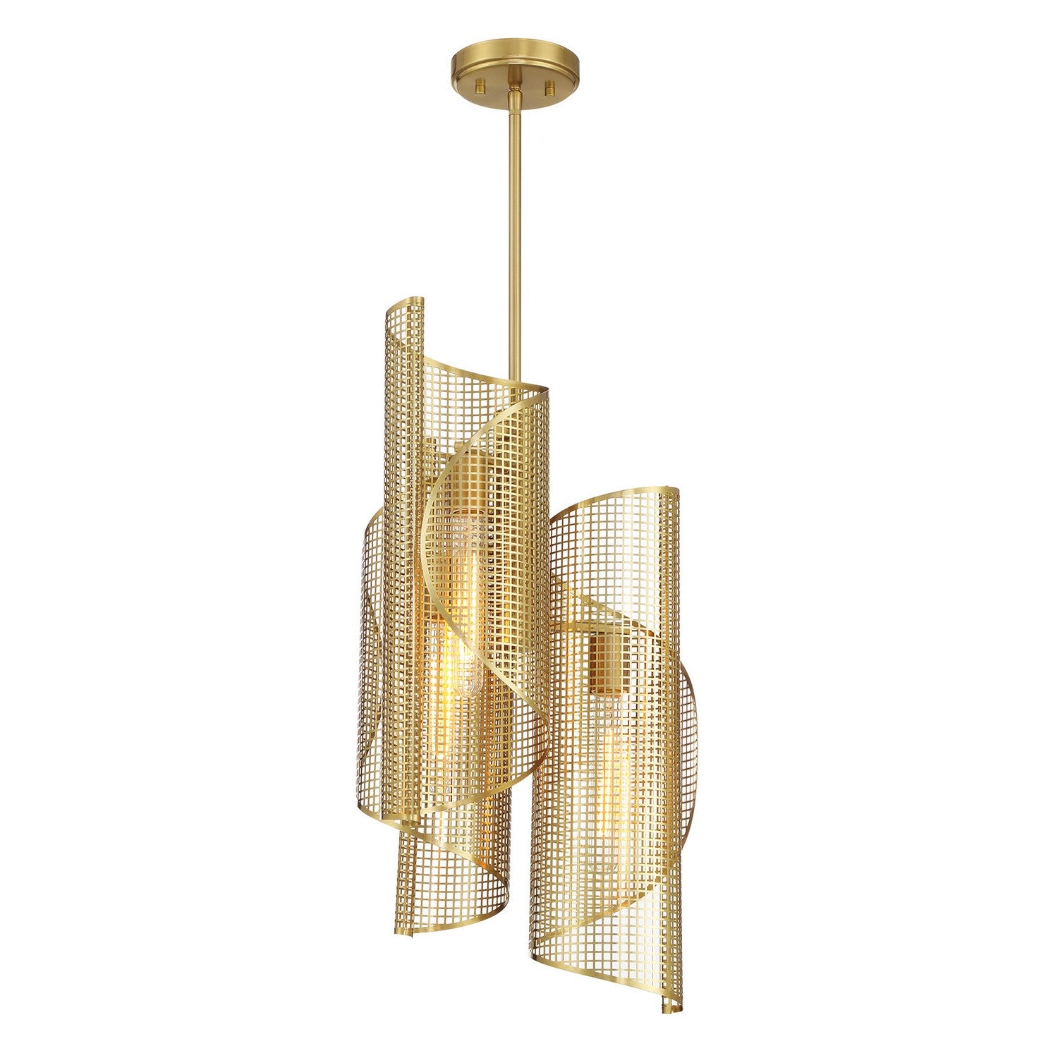 Savoy House - 3-8033-3-322 - Three Light Pendant - Hillbourne - Warm Brass