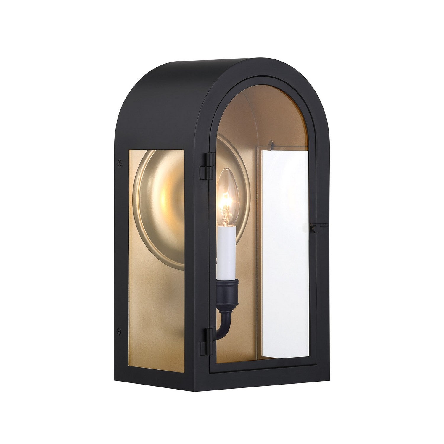 Savoy House - 5-410-331 - One Light Outdoor Wall Lantern - Grotto - Matte Black with Vintage Gold