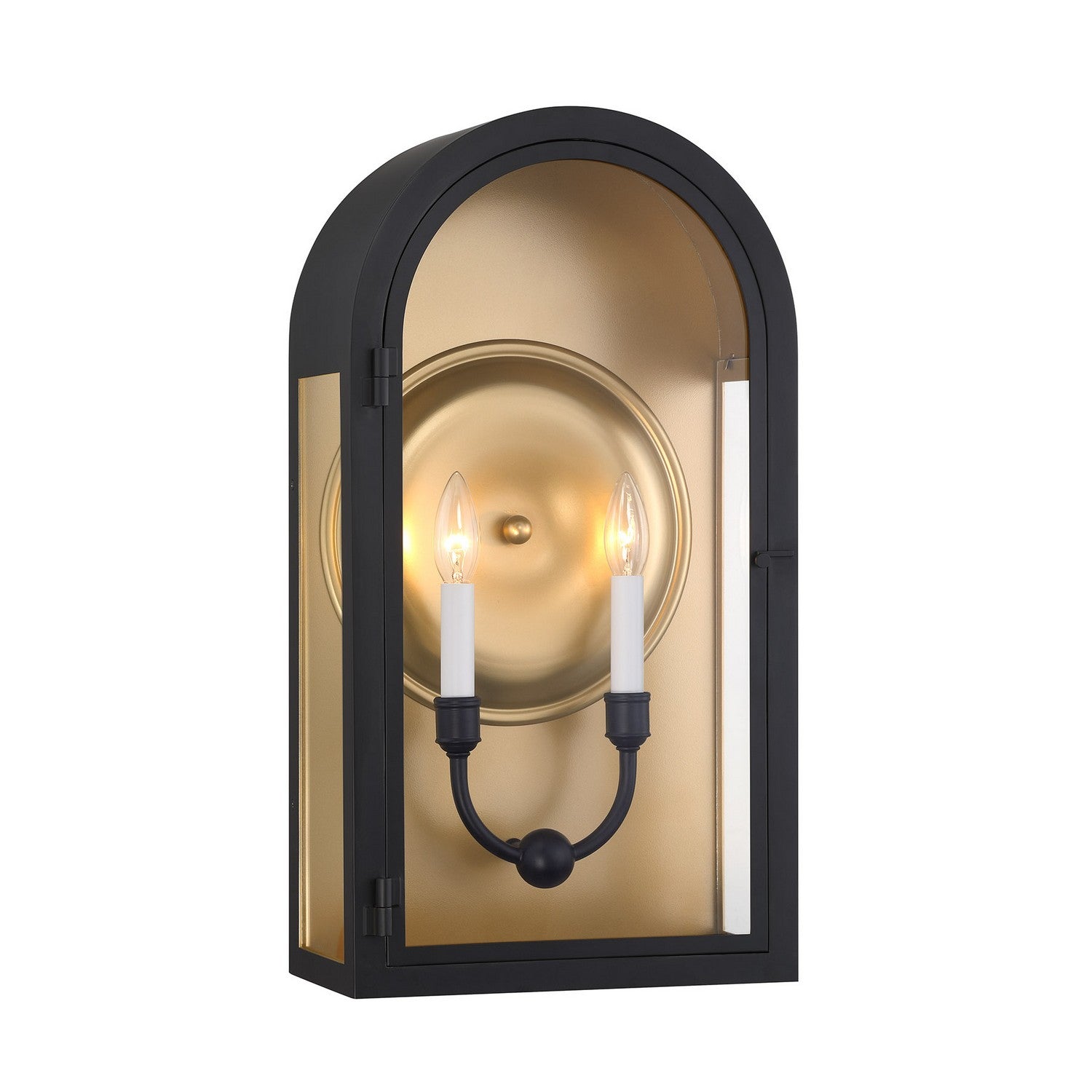Savoy House - 5-412-331 - Two Light Outdoor Wall Lantern - Grotto - Matte Black with Vintage Gold