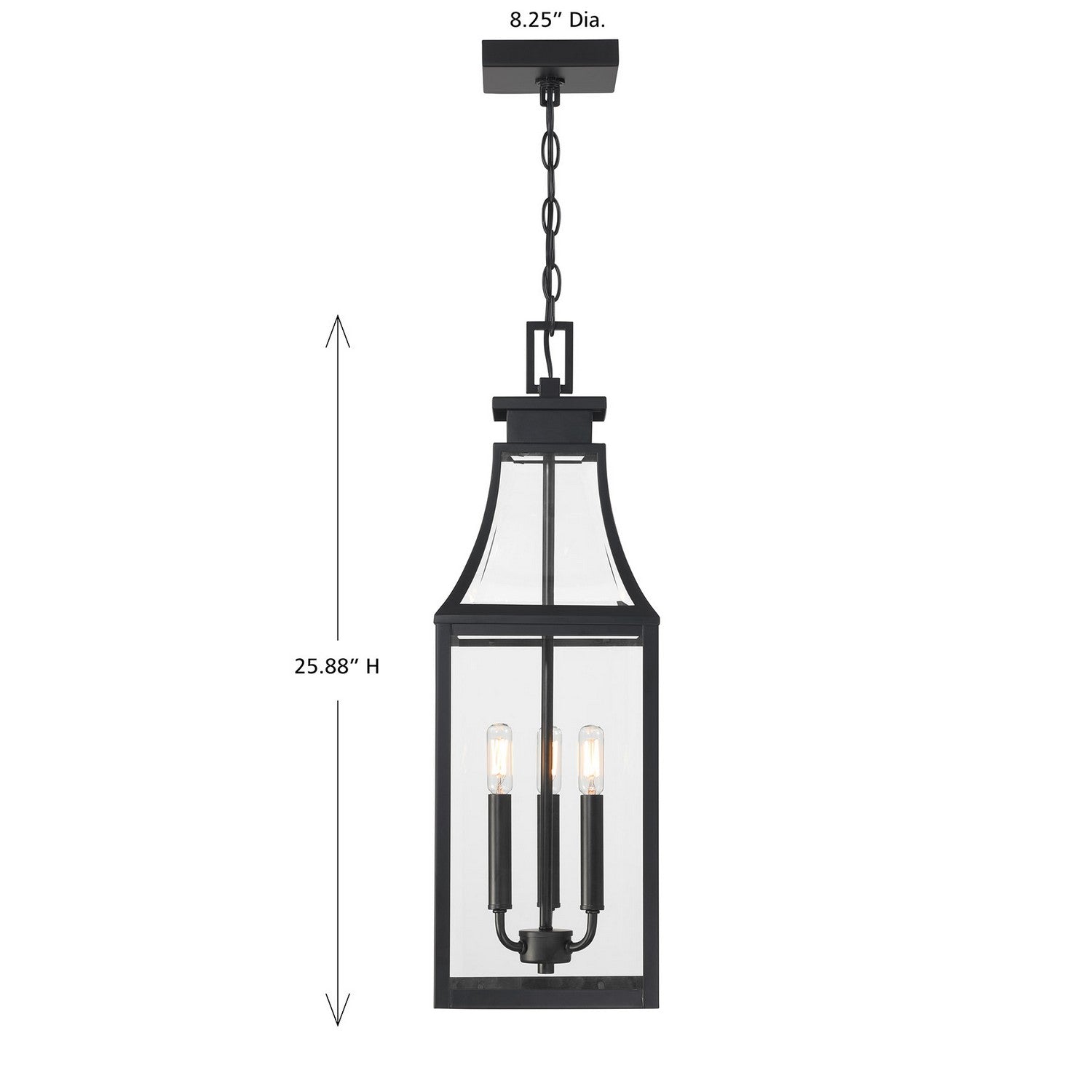 Savoy House - 5-608-BK - Three Light Outdoor Hanging Lantern - Emery - Matte Black