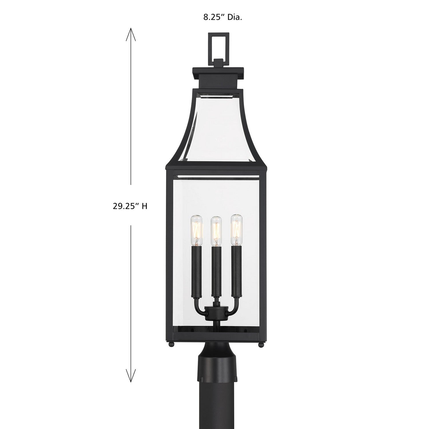 Savoy House - 5-609-BK - Three Light Outdoor Post Lantern - Emery - Matte Black