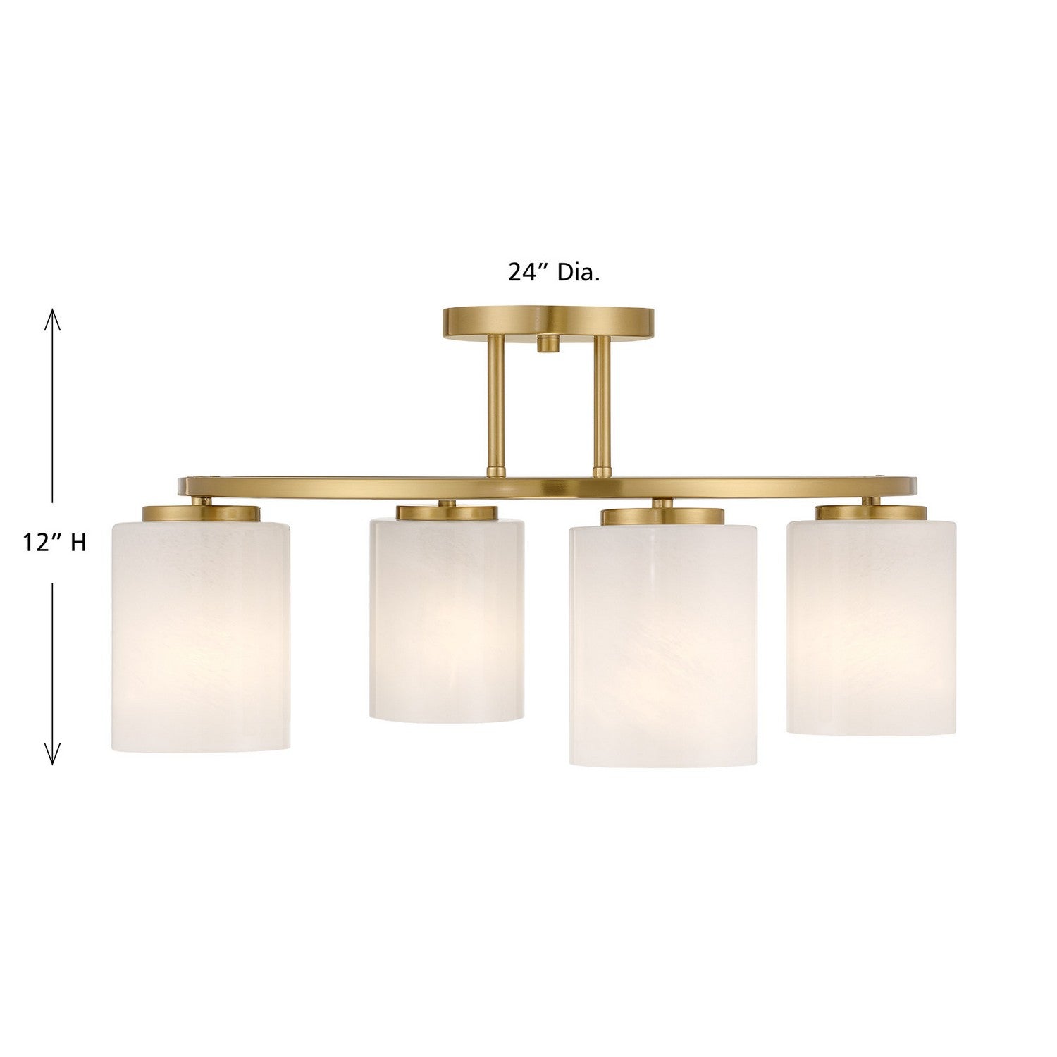 Savoy House - 6-4693-4-322 - Four Light Semi-Flush Mount - Herron - Warm Brass