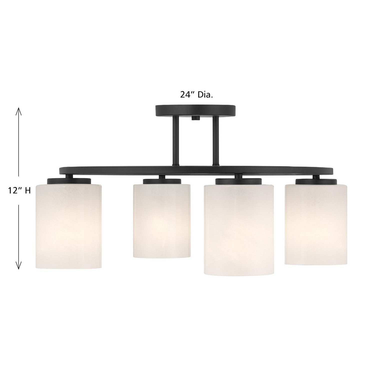 Savoy House - 6-4693-4-89 - Four Light Semi-Flush Mount - Herron - Matte Black