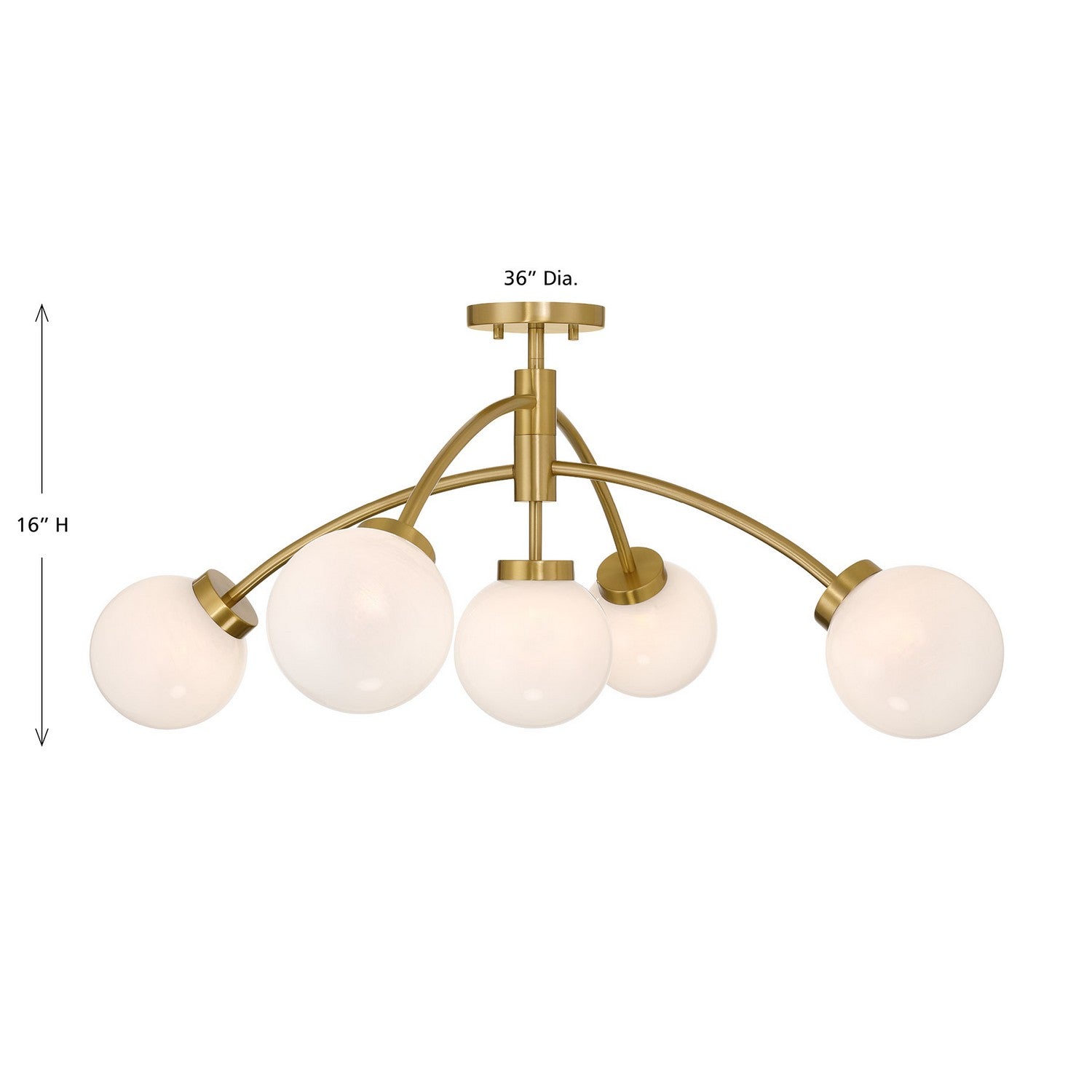 Savoy House - 6-6199-5-322 - LED Semi-Flush Mount - Redfield - Warm Brass