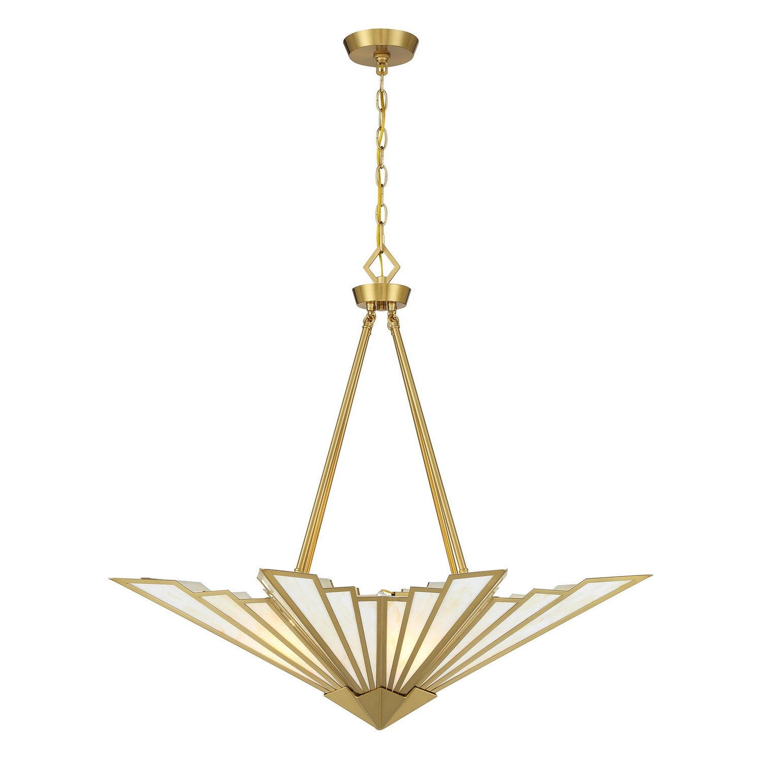 Savoy House - 7-1038-4-322 - Four Light Pendant - Rivage - Warm Brass
