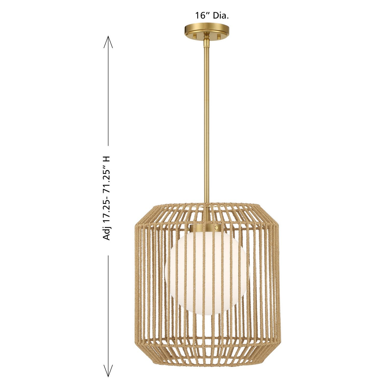 Savoy House - 7-2040-1-322 - One Light Pendant - Pastis - Warm Brass