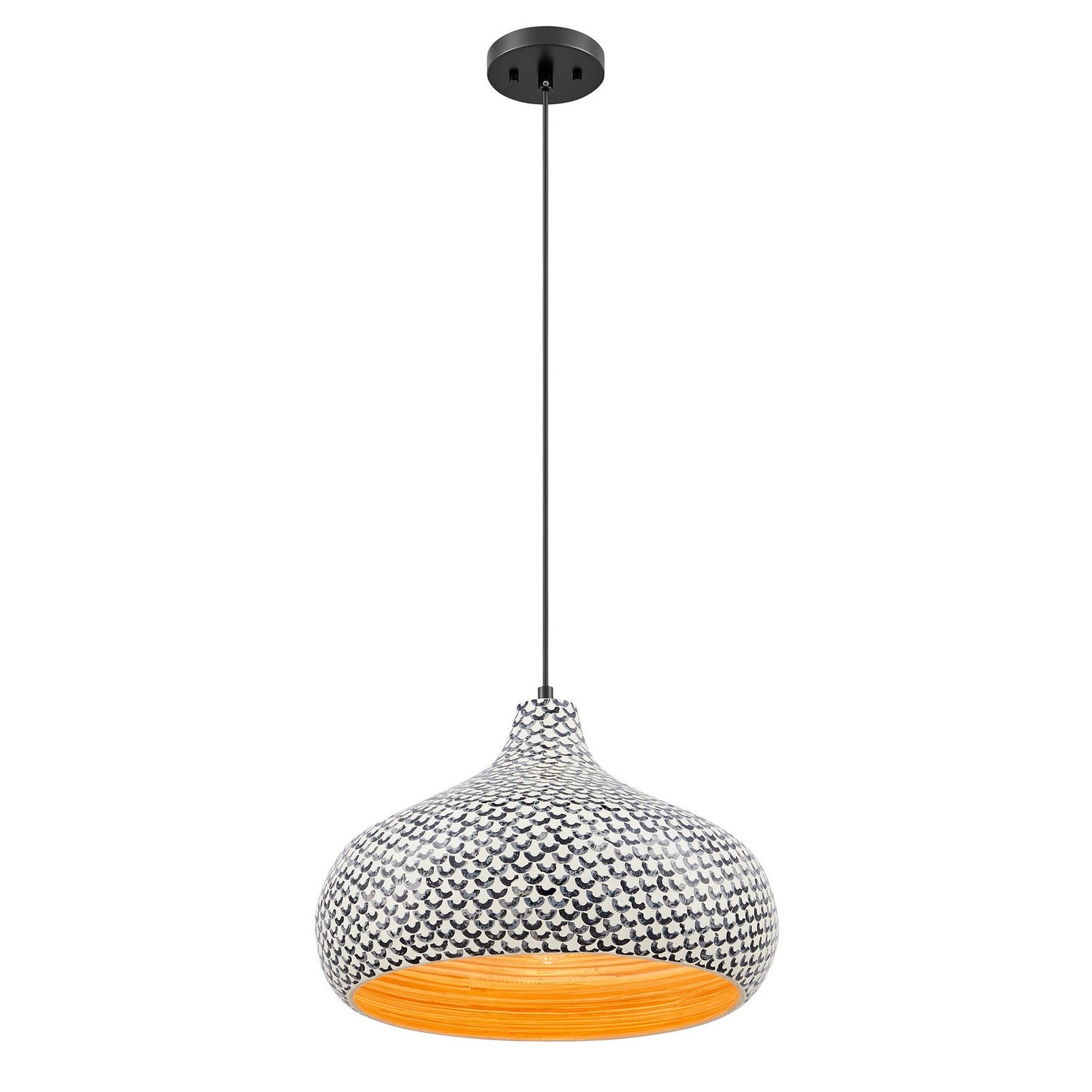 Savoy House - 7-3095-1-201 - One Light Pendant - Jade - Black and White Shell