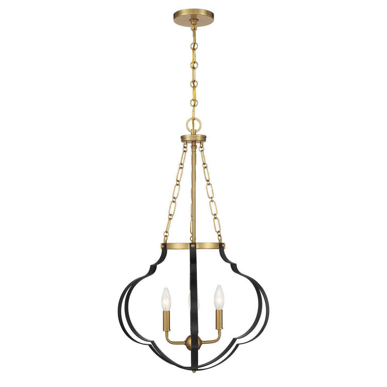 Savoy House - 7-4866-4-143 - Four Light Pendant - Mercer - Matte Black and Warm Brass