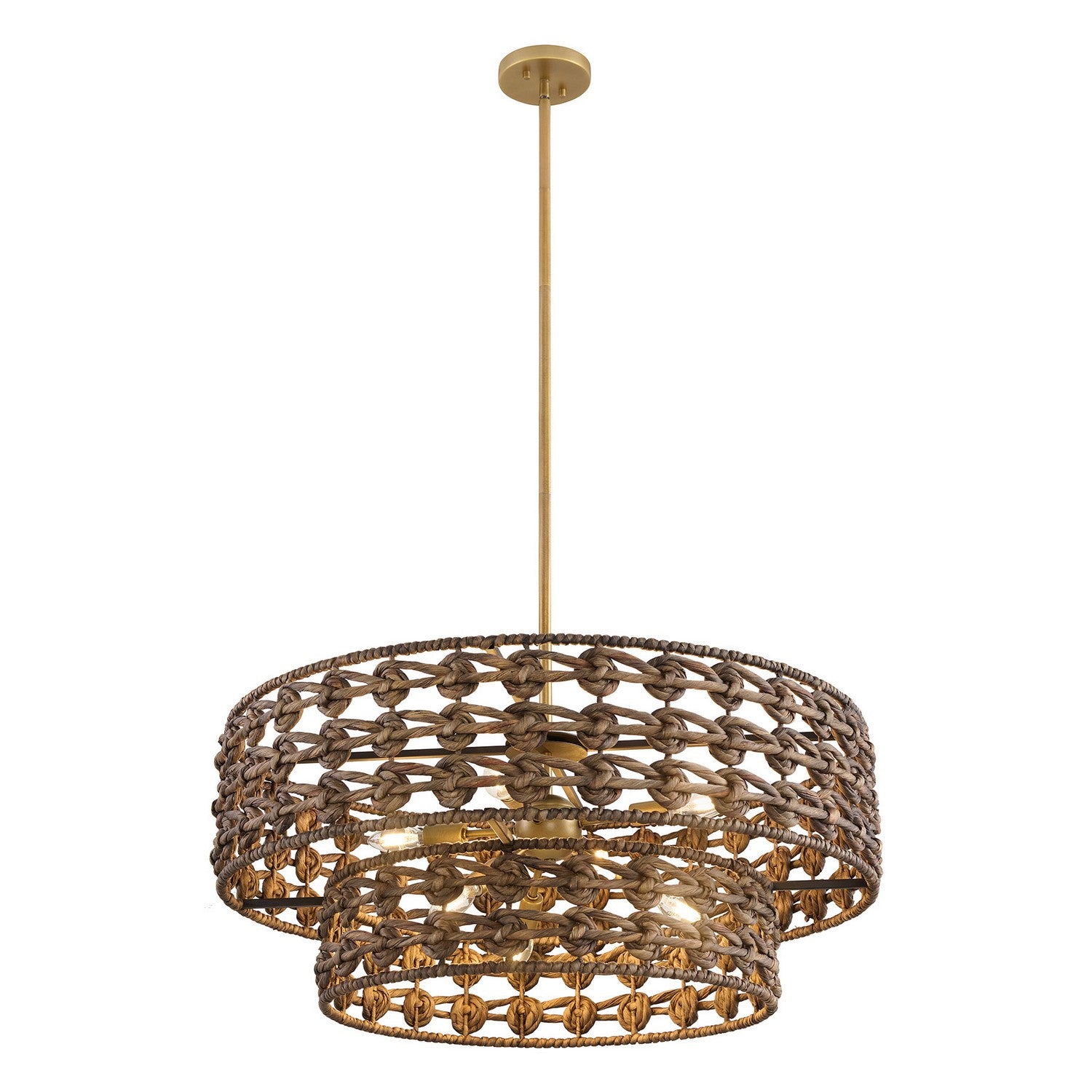 Savoy House - 7-9284-7-220 - Seven Light Pendant - Silencio - Riviera Brass